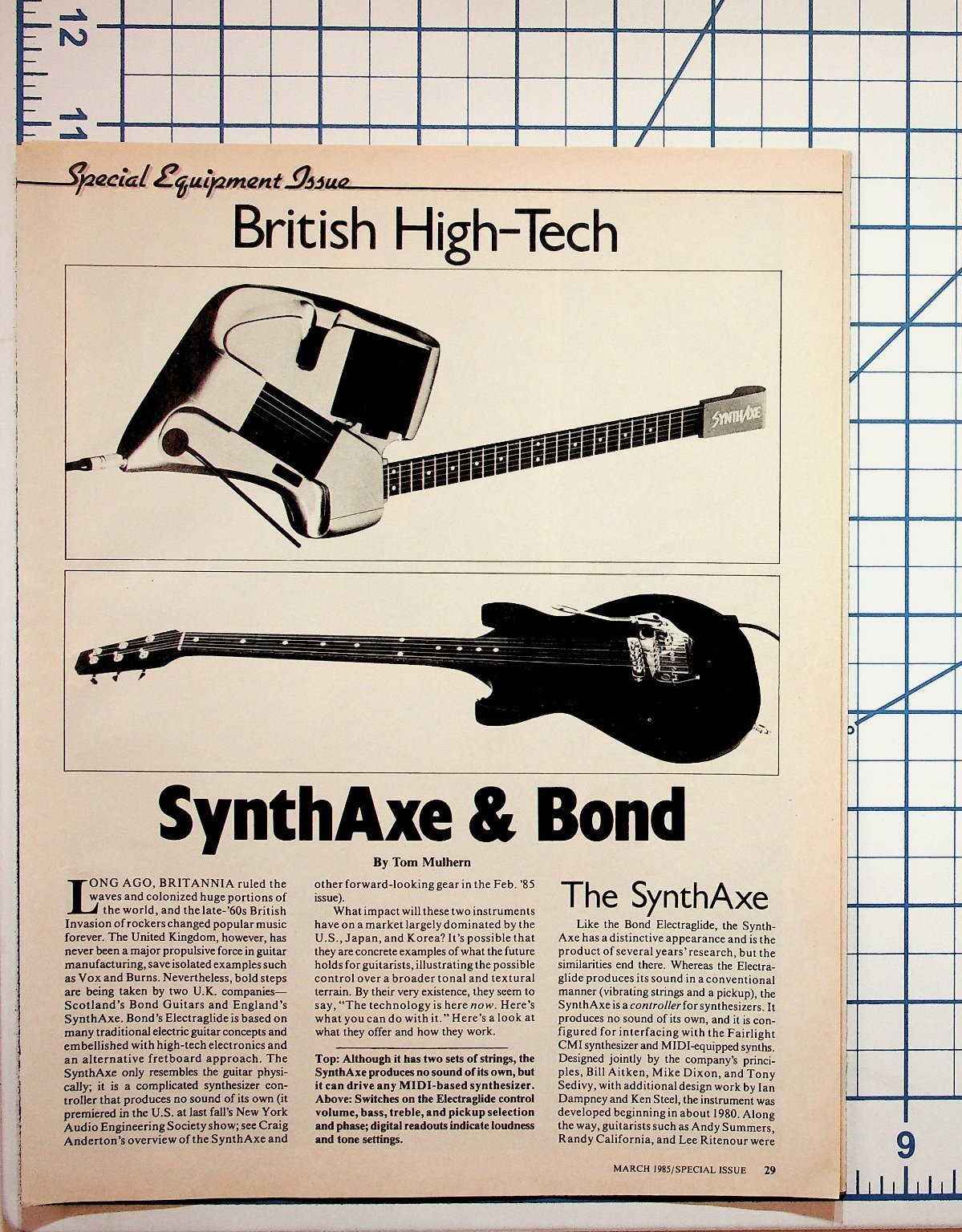 1985 Guitar Player Magazine Pages SynthAxe Bond Rickenbacker Washburn Kaman 1985 Guitar Player Magazine Pages SynthAxe Bond Rickenbacker Washburn Kaman