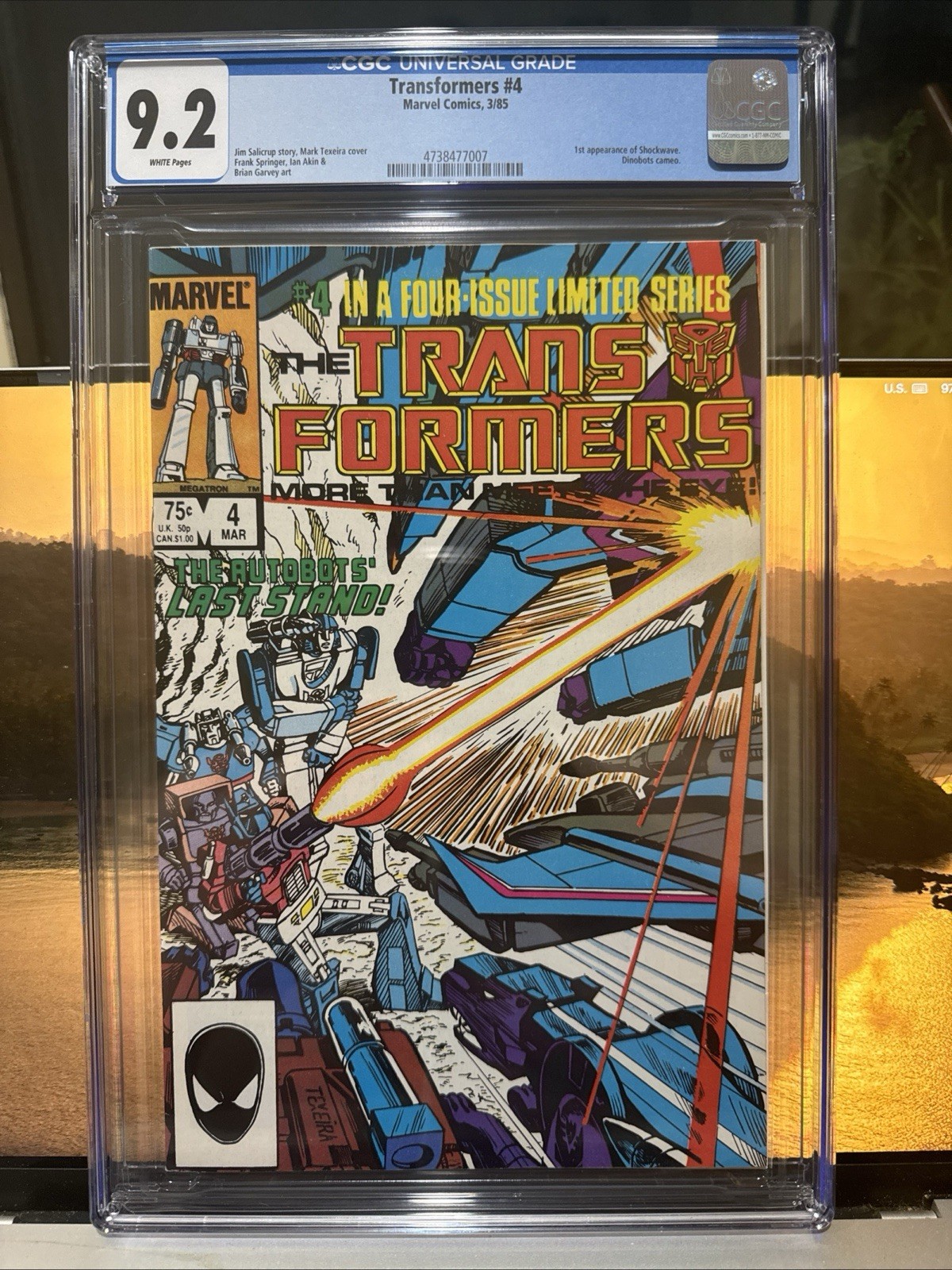 TRANSFORMERS #4 CGC 9.2 MARVEL COMICS 1985~1ST APP OF SHOCKWAVE & DINOBOTS CAMEO TRANSFORMERS #4 CGC 9.2 MARVEL COMICS 1985~1ST APP OF SHOCKWAVE & DINOBOTS CAMEO