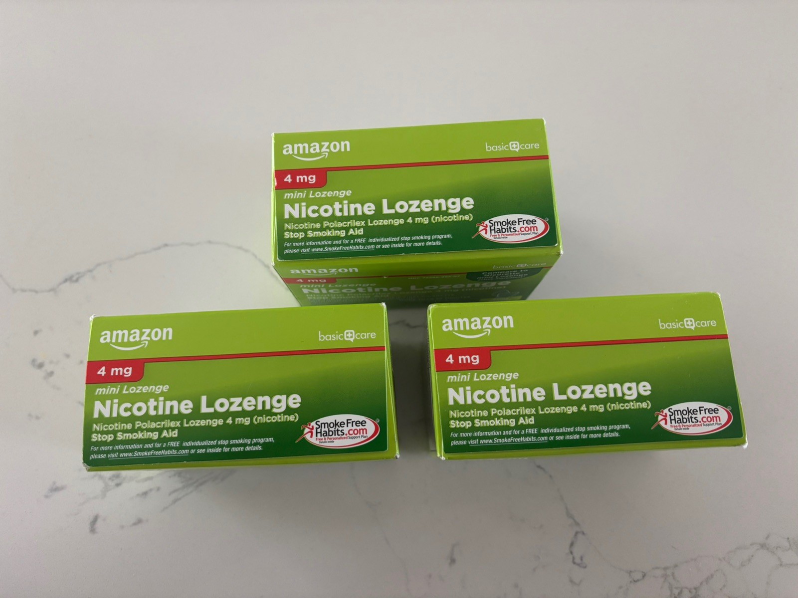 Amazon Basic Care Nicotine Mini Lozenge Mint 4mg 3 Count 648 Total lozenges Amazon Basic Care Nicotine Mini Lozenge Mint 4mg 3 Count 648 Total lozenges