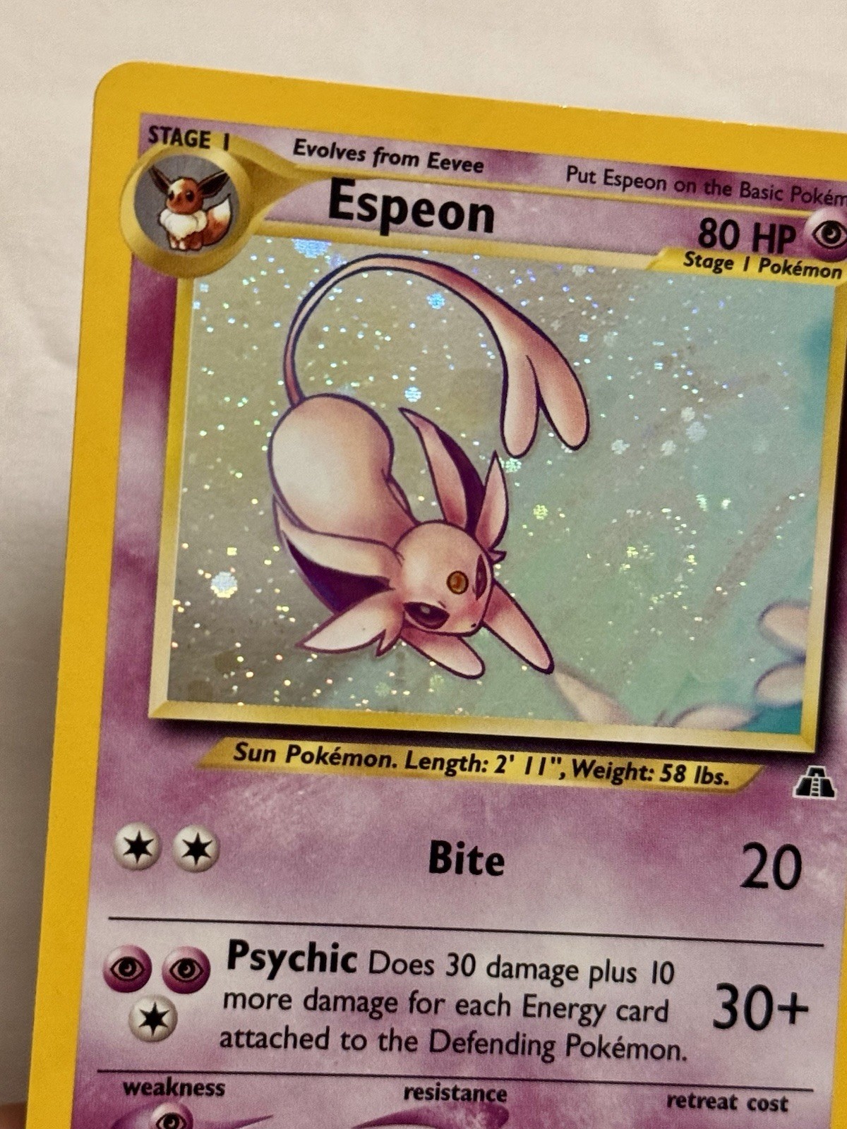 🌀NEAR MINT - Espeon 1/75 Neo Discovery Rare Unlimited Holo Pokemon SEE PICS 🌀NEAR MINT - Espeon 1/75 Neo Discovery Rare Unlimited Holo Pokemon SEE PICS