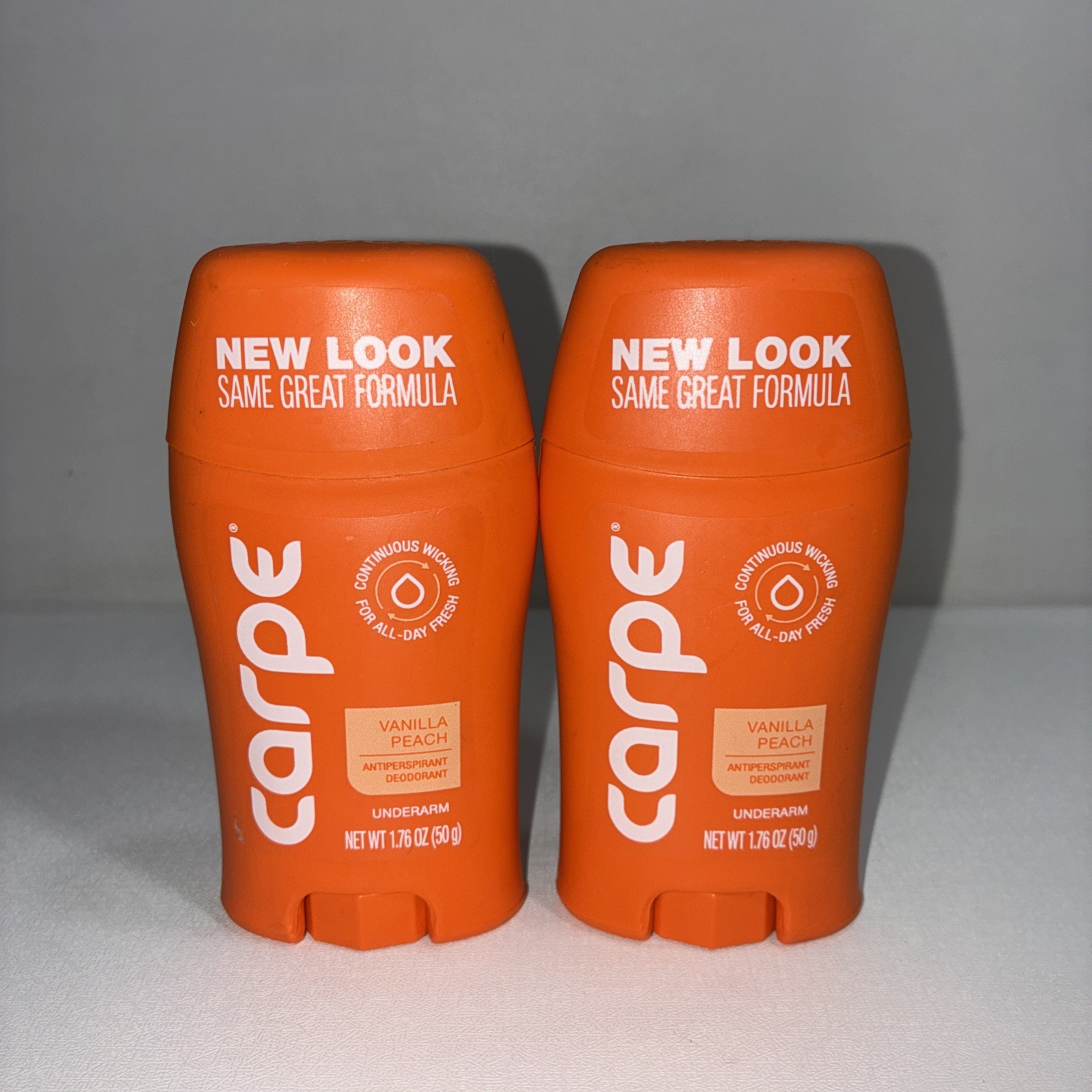 Lot Of 2 Sealed Carpe Vanilla Peach Antiperspirant Deodorant 1.76 Oz Each 