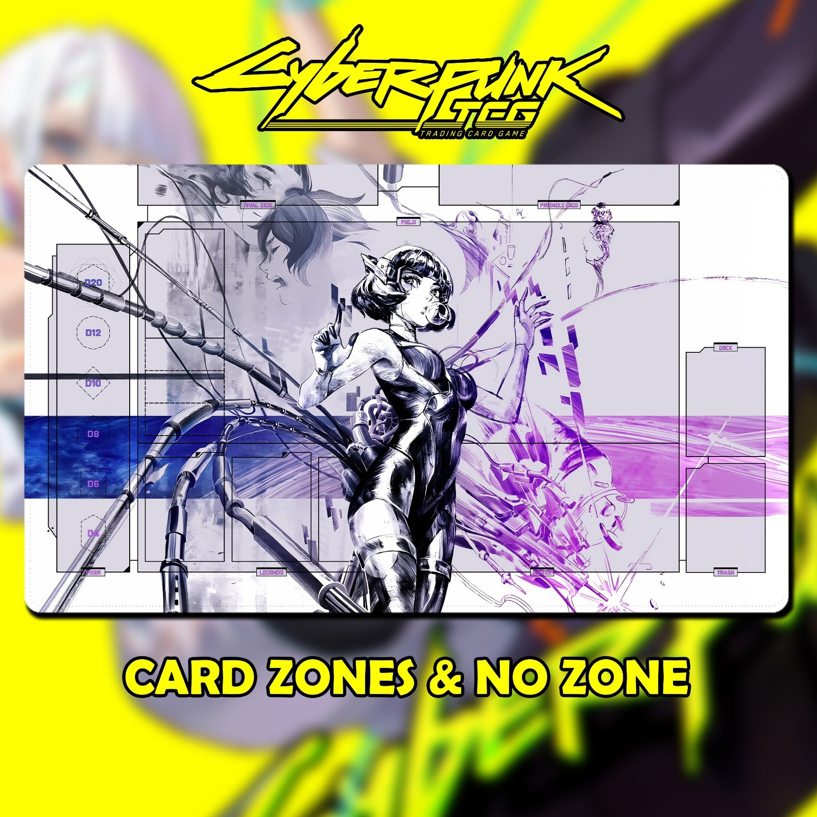 Playmat Cyberpunk TCG Sasha Yakovleva Won\'t Let You Down v2 24\'\'x14\'\' 600x350x2
