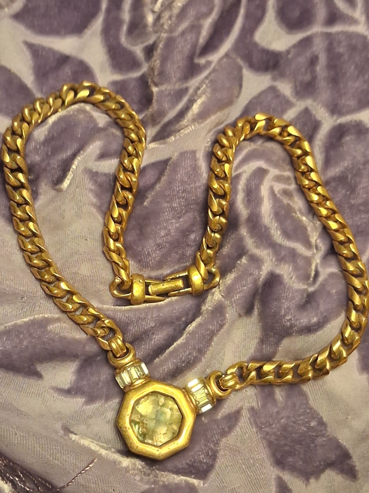 Vintage Swarovski S.A.L. Signed Gold Tone Chain Necklace Stunner Vintage Swarovski S.A.L. Signed Gold Tone Chain Necklace Stunner
