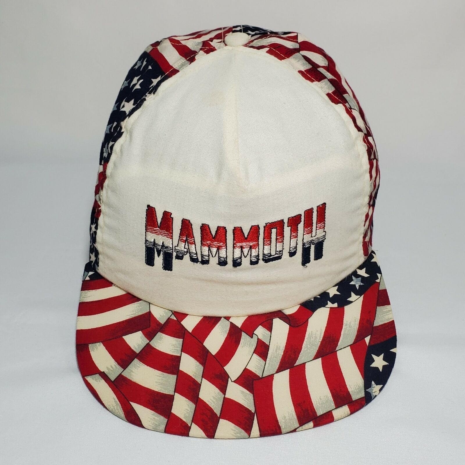 Vtg Mammoth Mountain Ski Resort American Flag Patriotic Strap Back Hat