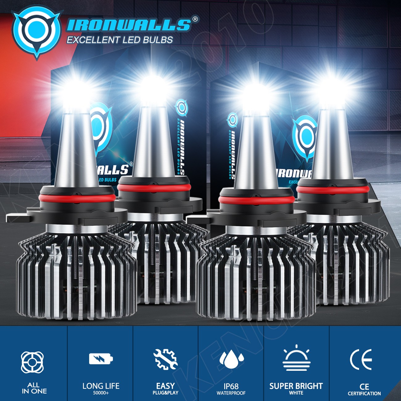 4/6/8-sides 9006 9005 LED Headlights for 1999-2006 Chevy Silverado 1500 2500HD