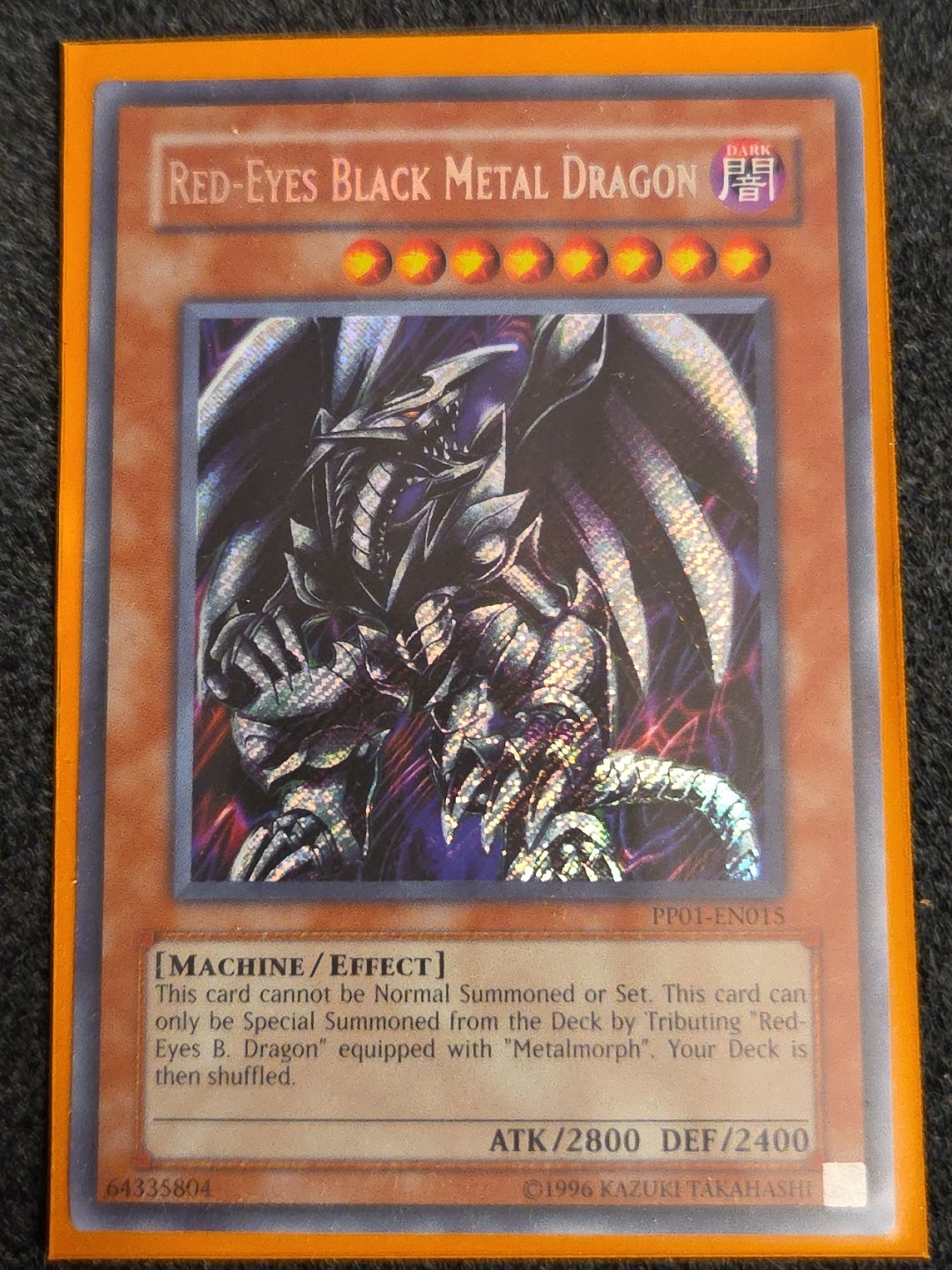 PP01-EN015 Red-Eyes Black Metal Dragon Secret Rare Unl Edition NM Yugioh Card PP01-EN015 Red-Eyes Black Metal Dragon Secret Rare Unl Edition NM Yugioh Card
