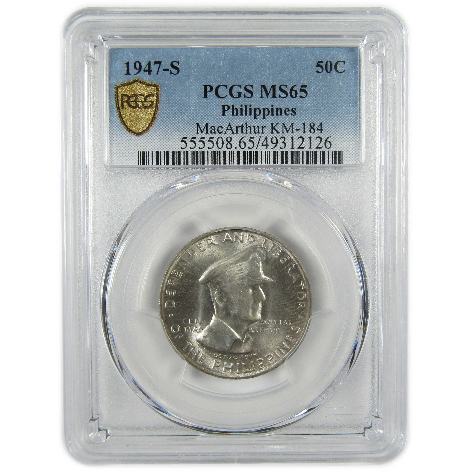 1947 S Philippines Douglas MacArthur Silver 50c MS 65 PCGS SKU:I28798 1947 S Philippines Douglas MacArthur Silver 50c MS 65 PCGS SKU:I28798