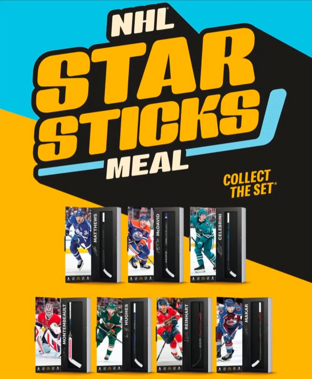 McDonald\'s NHL Star Sticks 2025-2026 Canada Exclusive **Full Set Of 7** Complete McDonald\'s NHL Star Sticks 2025-2026 Canada Exclusive **Full Set Of 7** Complete