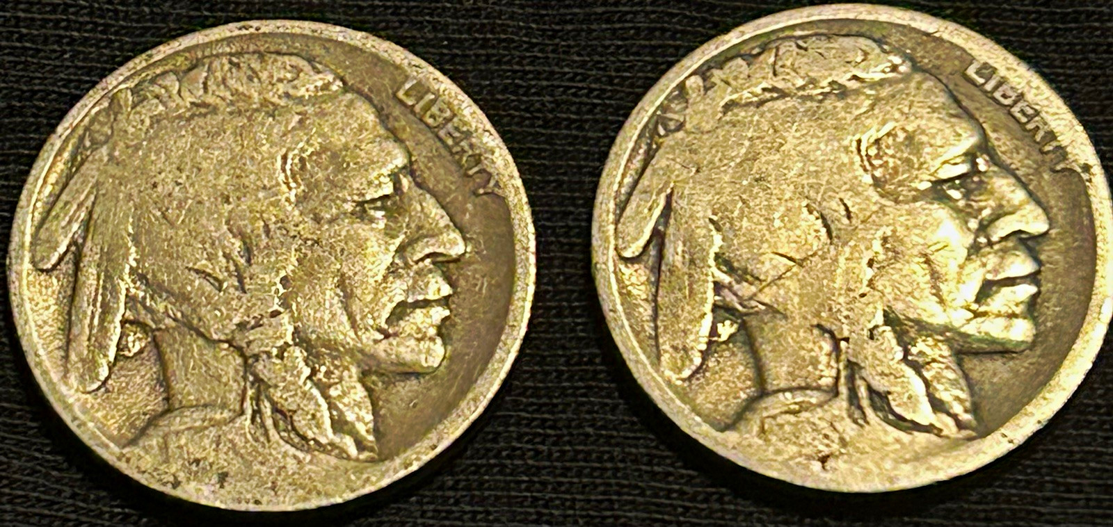 1917D and 1918D Buffalo Nickels Early Semi-Key Dates Great for Albums TB-35