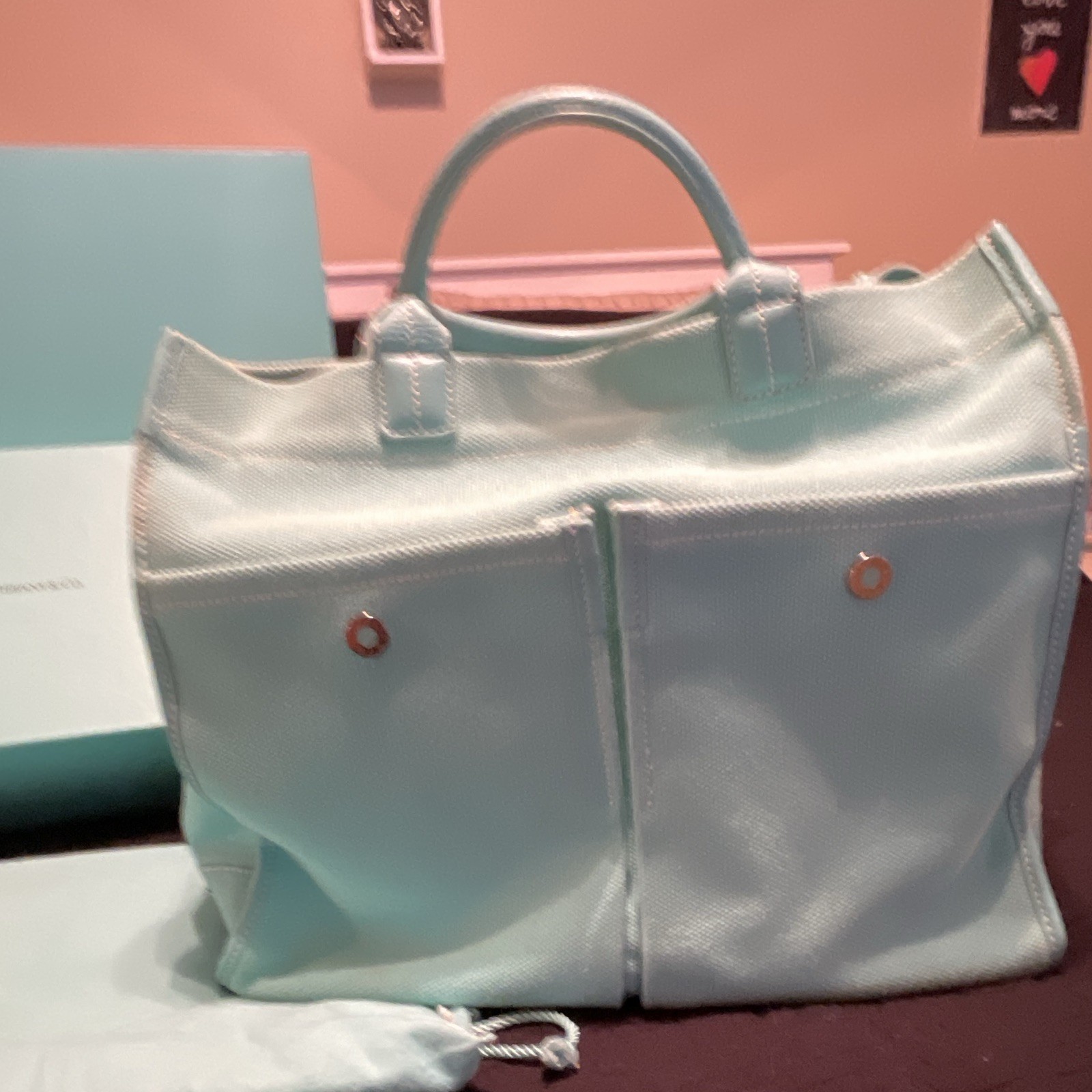 Tiffany & Co. Blue Medium Satchel Top Handle Zip, Silver Hardware, Box Bag Tiffany & Co. Blue Medium Satchel Top Handle Zip, Silver Hardware, Box Bag