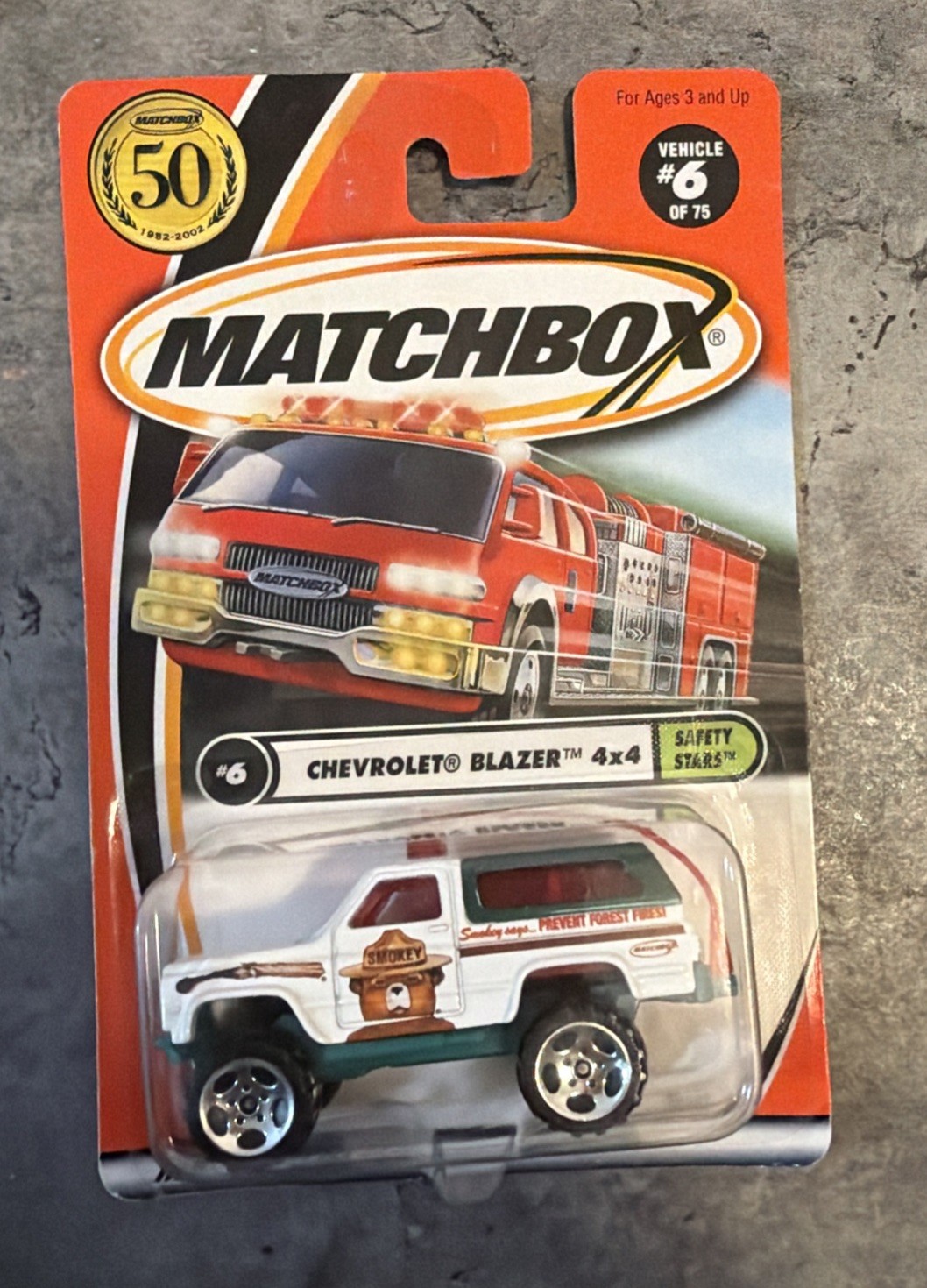 Vintage Smokey Bear Matchbox Rescue Chevrolet Blazer 4x4 6 Heroic Vehicles Match