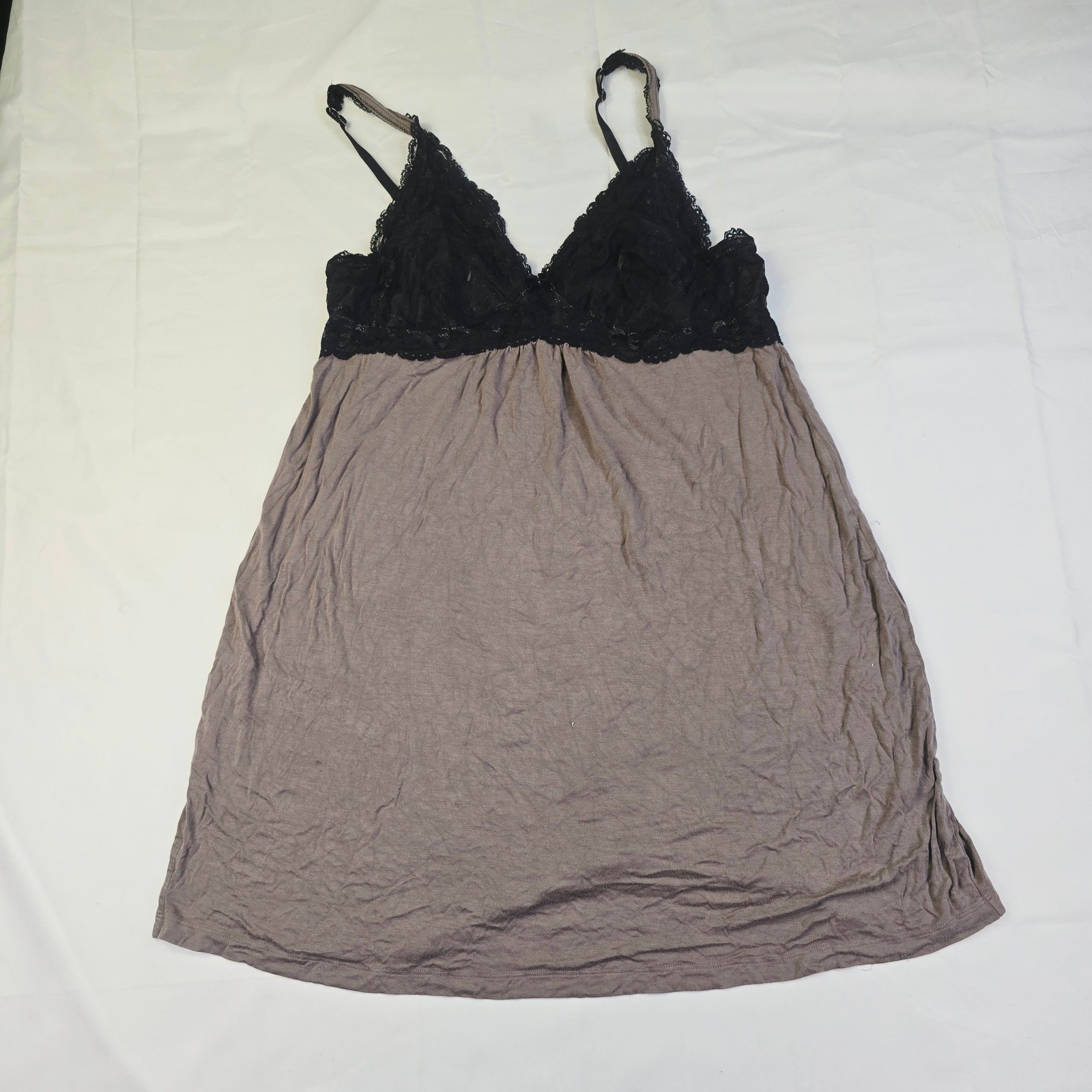 Soma Cool Nights Chemise Nightgown Women\'s Large Brown Lace Trim Sleep Dress Soma Cool Nights Chemise Nightgown Women\'s Large Brown Lace Trim Sleep Dress
