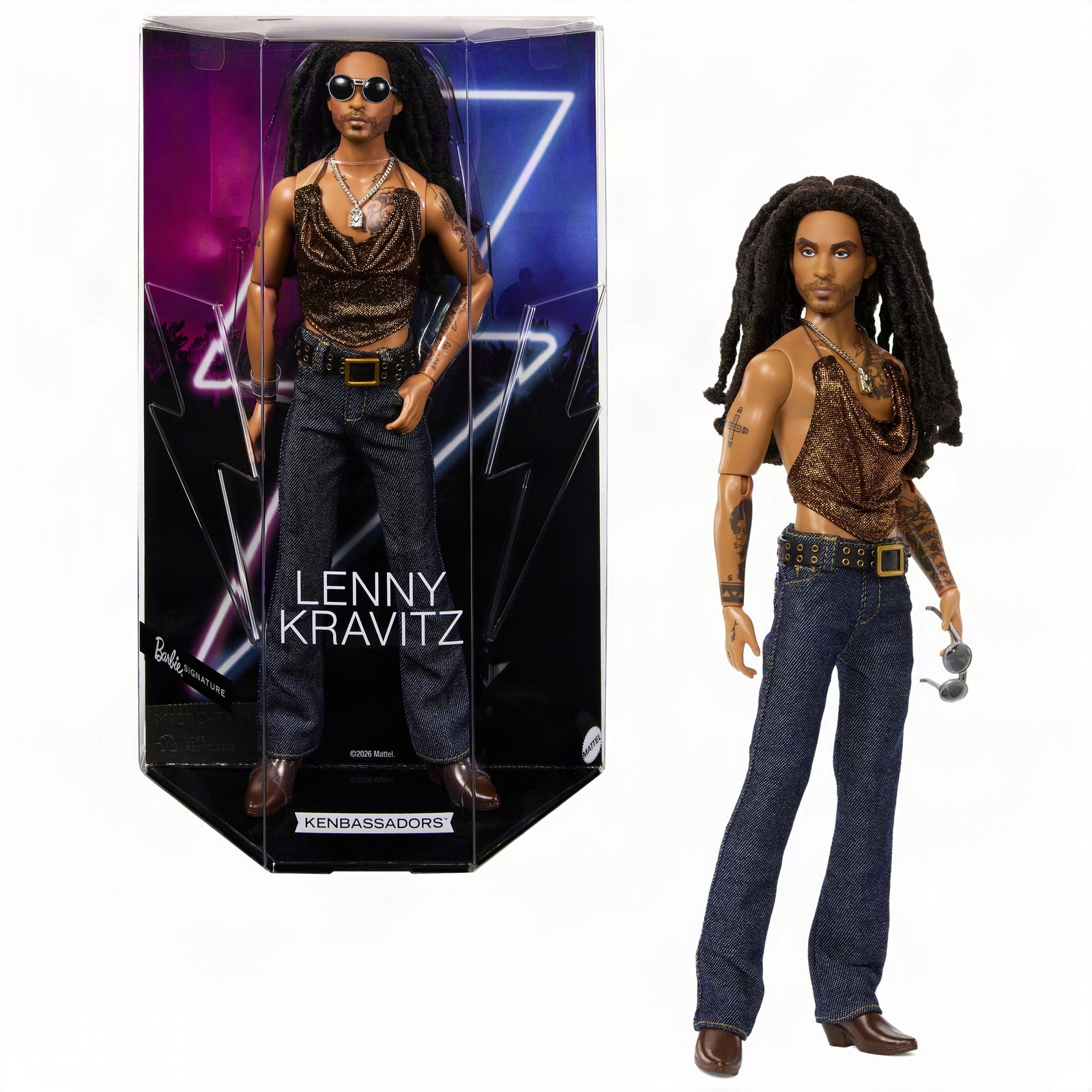 Barbie Signature Kenbassadors Lenny Kravitz Collectible Doll in Mesh Tank