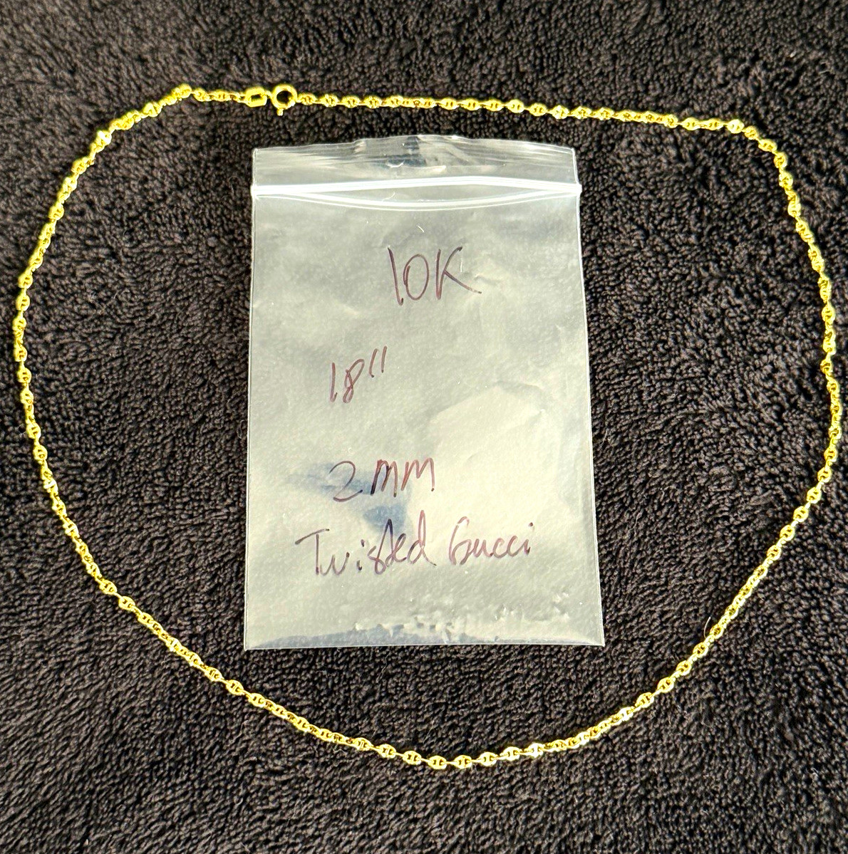 10k Solid Yellow Gold Twisted Chain Necklace 18” Spring Ring Clasp Signed 10k Solid Yellow Gold Twisted Chain Necklace 18” Spring Ring Clasp Signed
