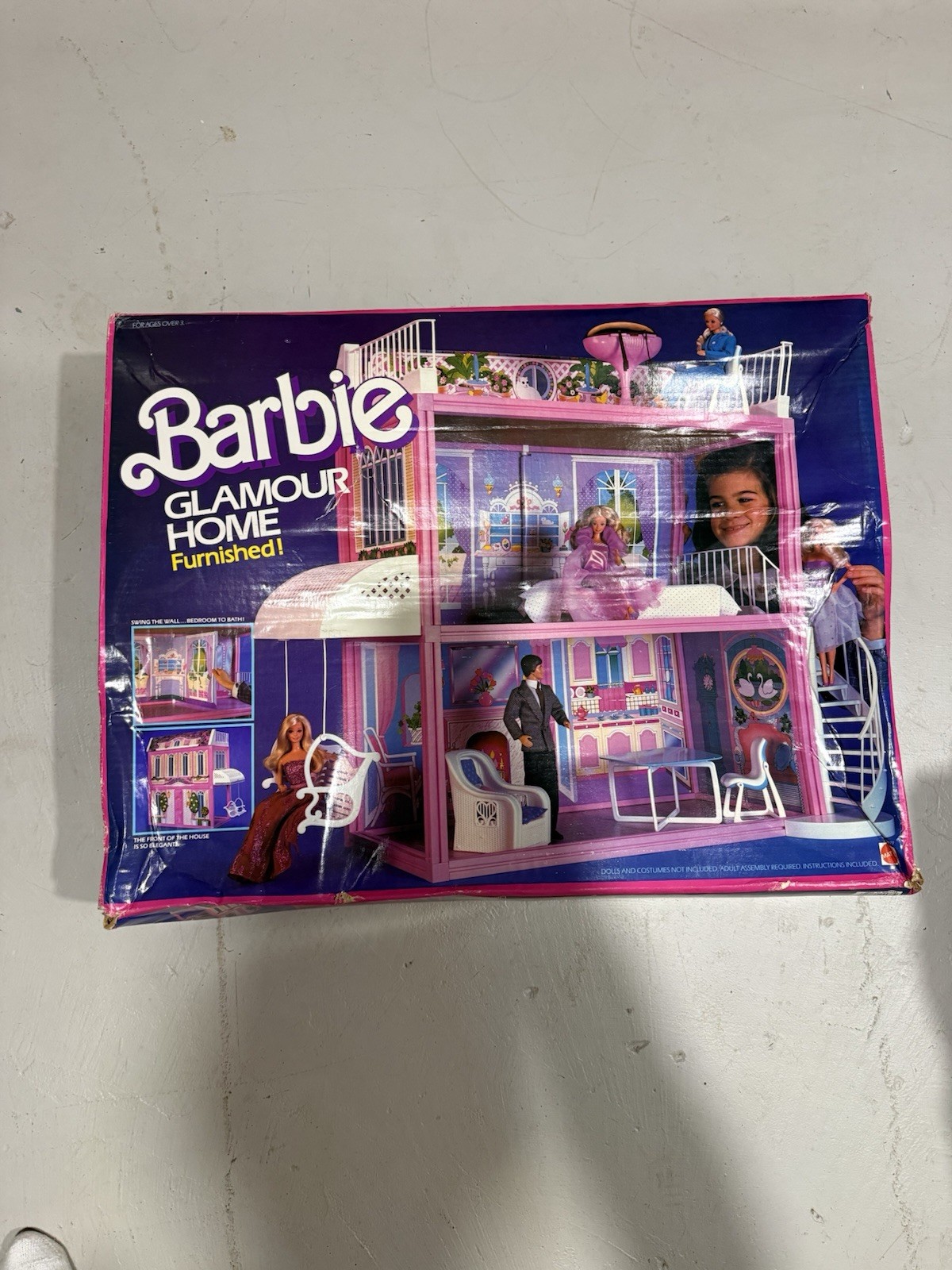 Mattel Barbie Glamour Home Furnished Dollhouse Bedroom 11.5in Vintage 1996 Mattel Barbie Glamour Home Furnished Dollhouse Bedroom 11.5in Vintage 1996