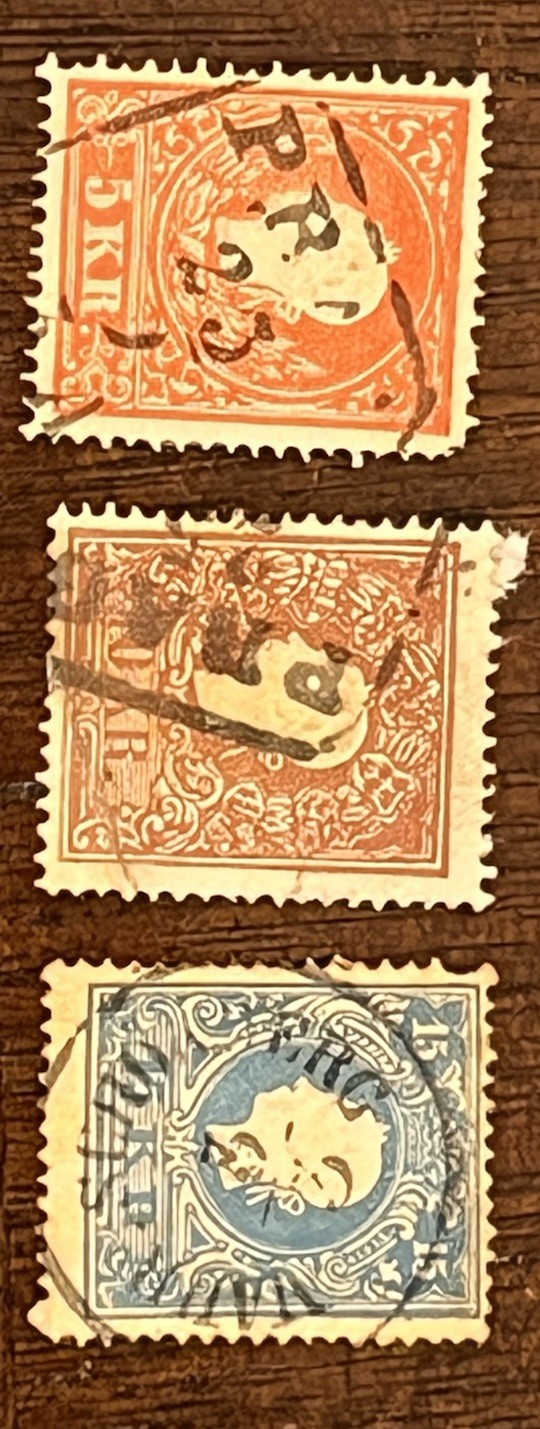 1858/59 AUSTRIA STAMP COLLECTION JOSEF I(5-10-15 KR) Used