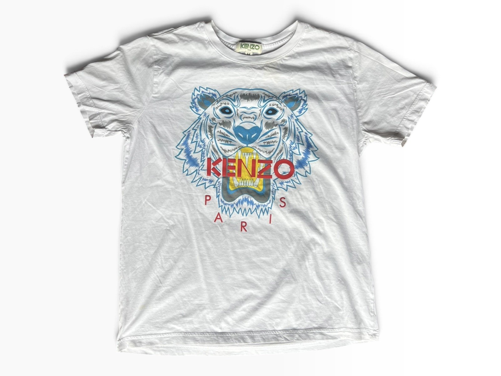 KENZO Women’s Size M White Tiger Graphic T-Shirt Paris Designer Short Sleeve KENZO Women’s Size M White Tiger Graphic T-Shirt Paris Designer Short Sleeve