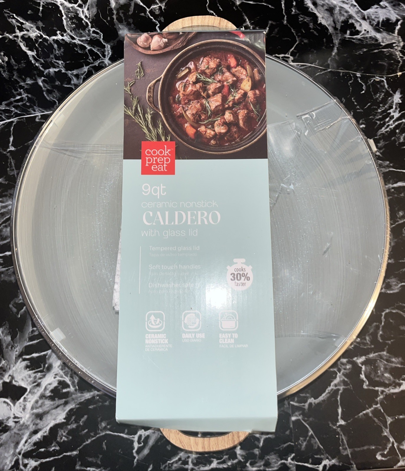 Cook Prep Eat 9qt Ceramic Nonstick Caldero With Glass Lid Cooks 30% Faster White Cook Prep Eat 9qt Ceramic Nonstick Caldero With Glass Lid Cooks 30% Faster White