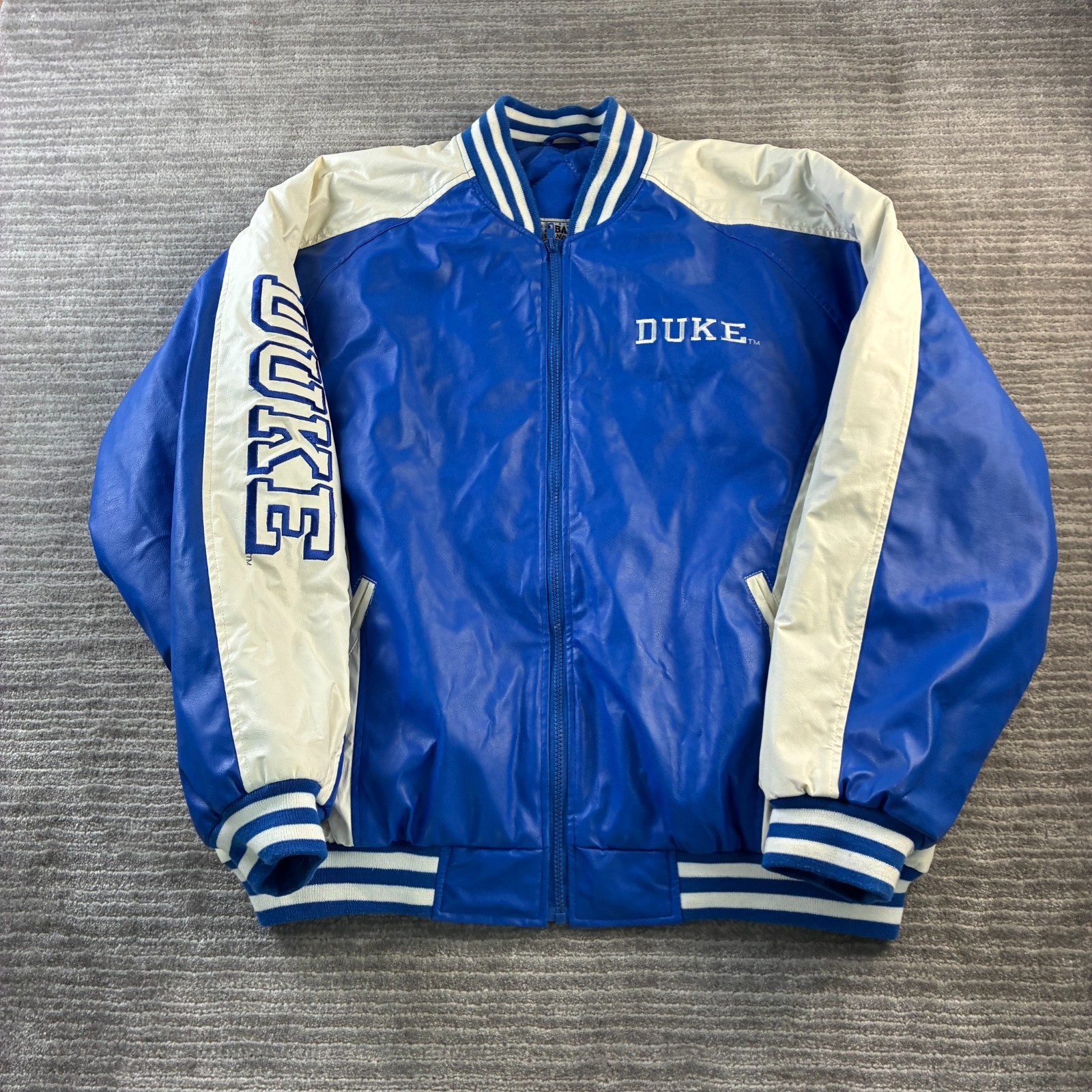 VINTAGE Duke Blue Devils Jacket Mens Extra Large Blue Bomber Varsity Letterman VINTAGE Duke Blue Devils Jacket Mens Extra Large Blue Bomber Varsity Letterman