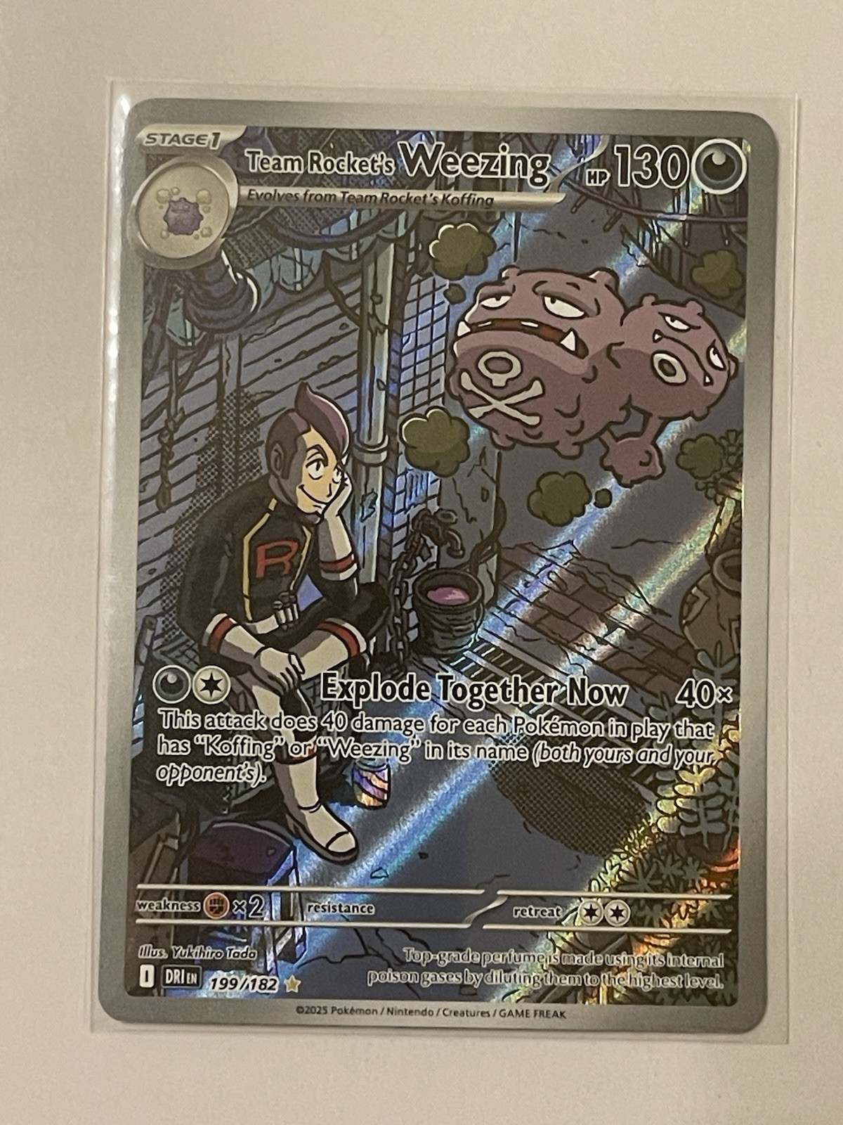 Pokémon Team Rockets Wheezing 199/182 Illustration Rare Holo Destined Rivals Pokémon Team Rockets Wheezing 199/182 Illustration Rare Holo Destined Rivals