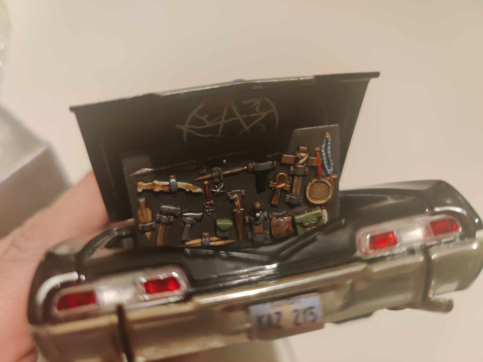 3D Printed 1/25 Supernatural 1967 Impala Trunk Weapon Detail Set for Baby AMT Ki 3D Printed 1/25 Supernatural 1967 Impala Trunk Weapon Detail Set for Baby AMT Ki