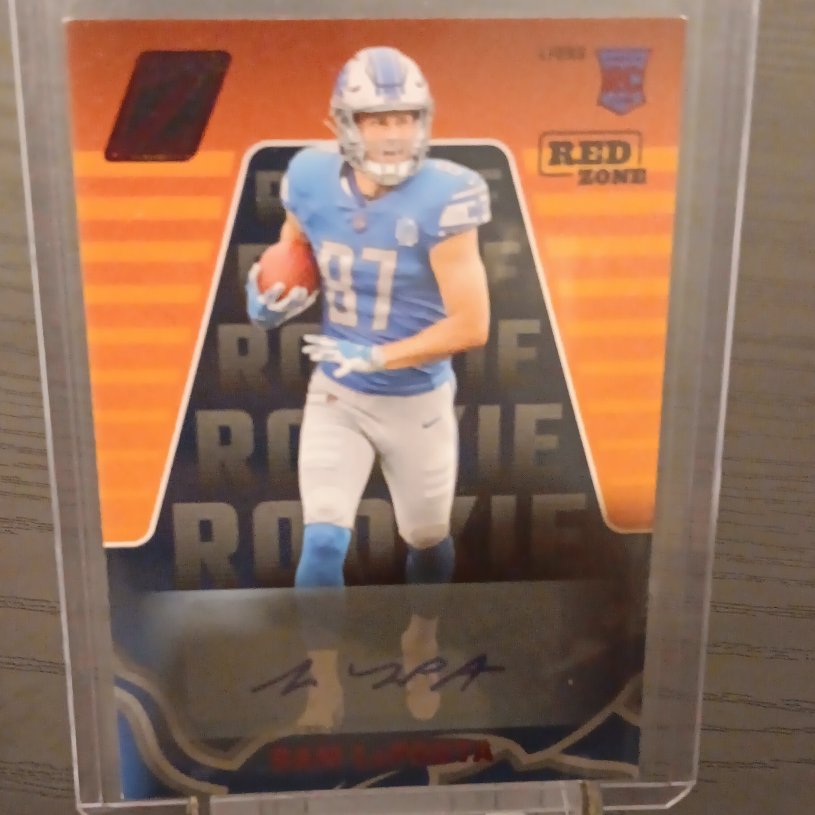 Panini 2023 Zenith Football Rookies Red Zone Auto Sam LaPorta Lions #179