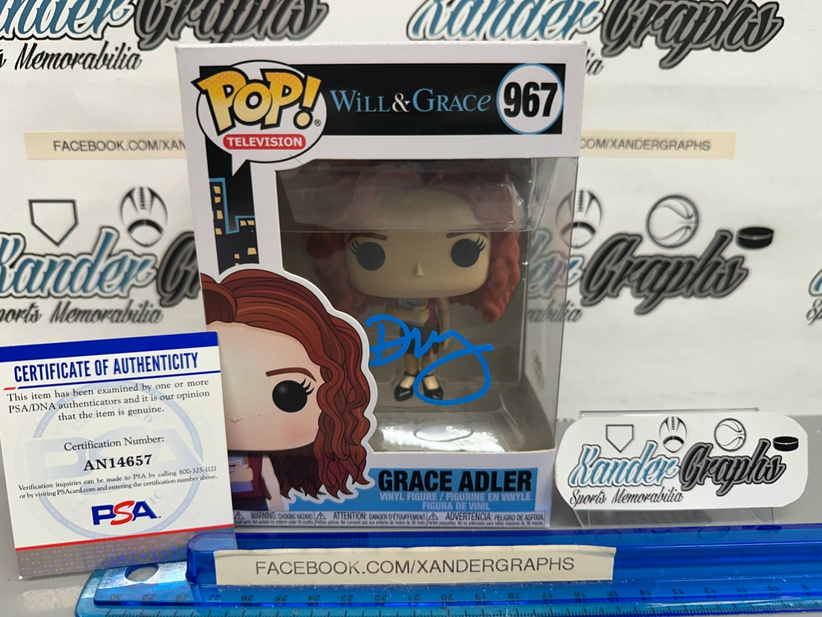 DEBRA MESSING GRACE ADLER WILL & GRACE 967 SIGNED AUTOGRAPHED FUNKO POP-PSA COA