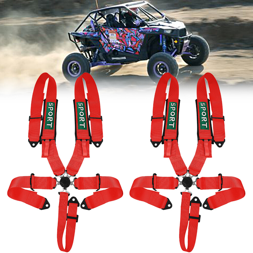 2PCS 5 Point Racing Harness Cam-lock Quick Release 3'' Safety Seat Belt ATV UTV