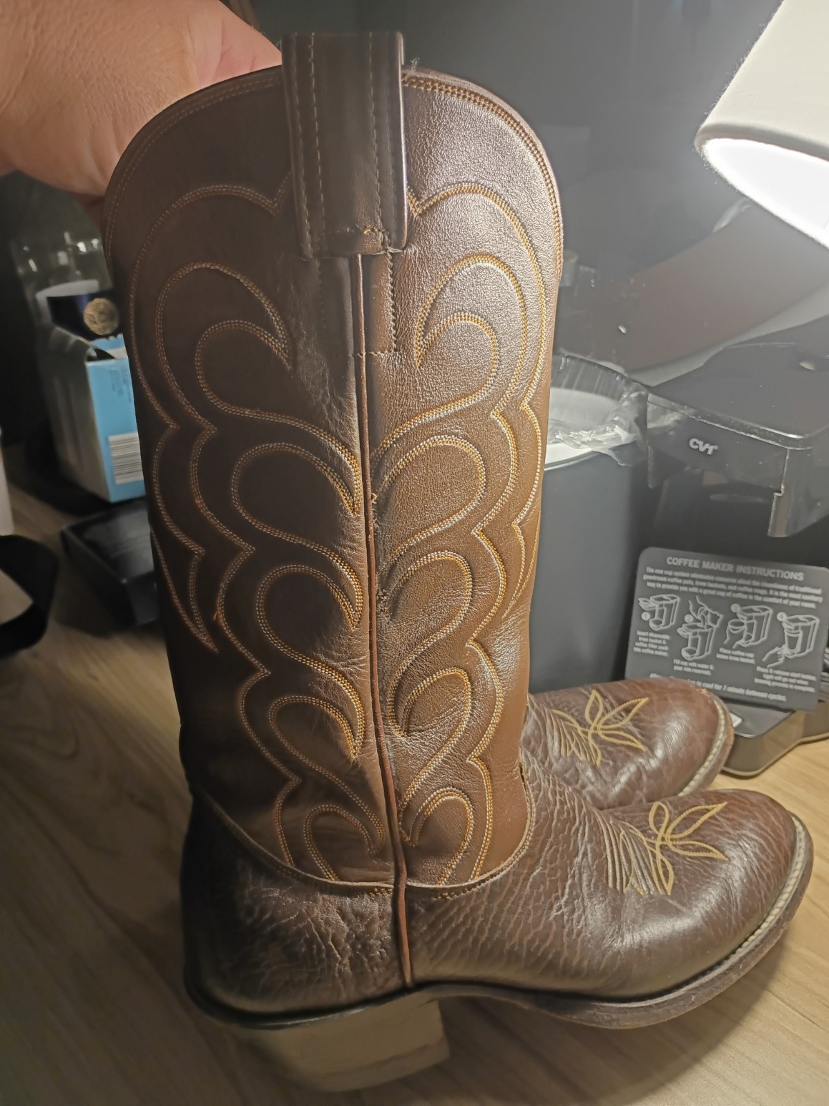 Vintage Olathe Cowboy Boots Leather USA Classic Western Men\'s Size 7D