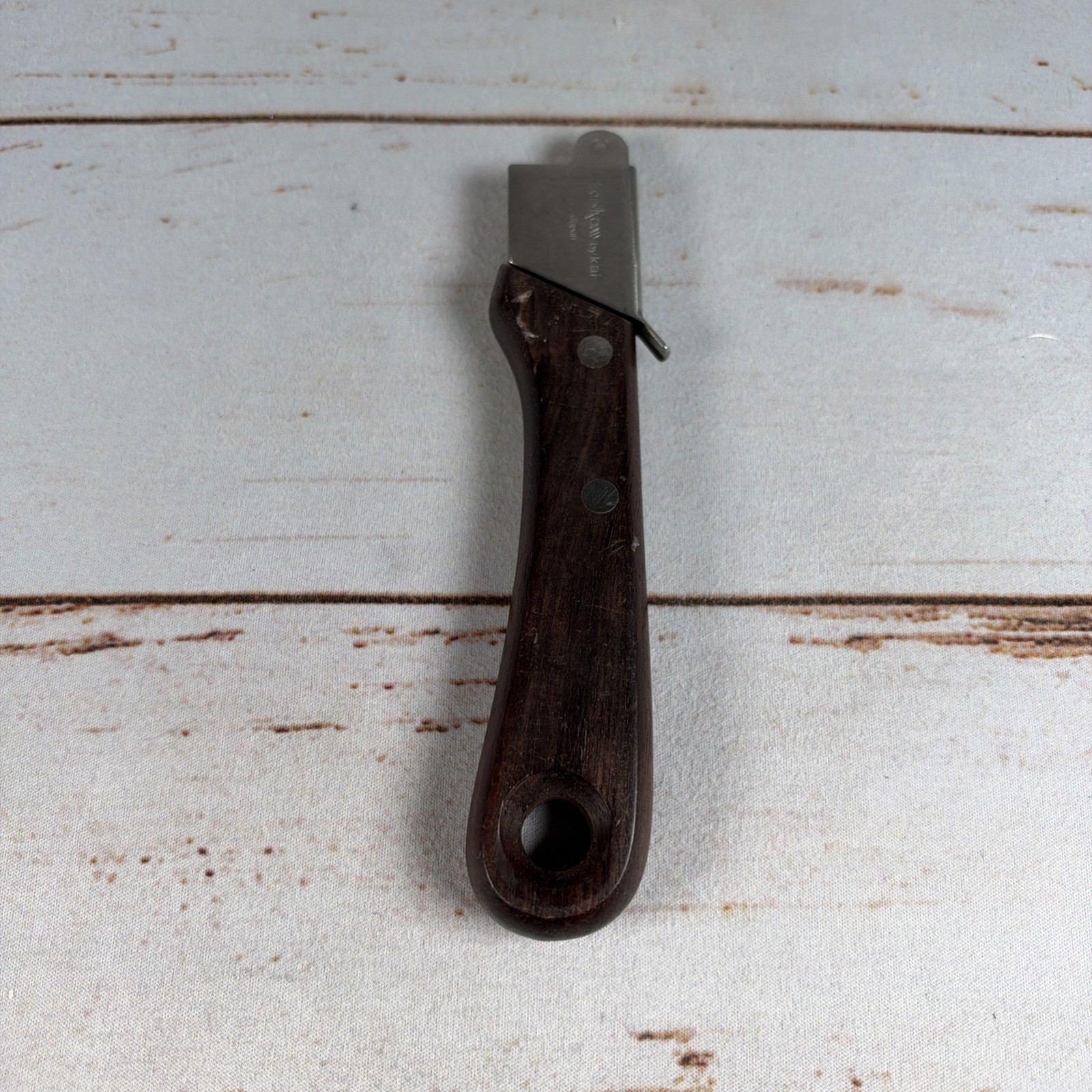 Vintage Kershaw 1099 Blade Trader Replacement Wood Handle Only Japan Tested