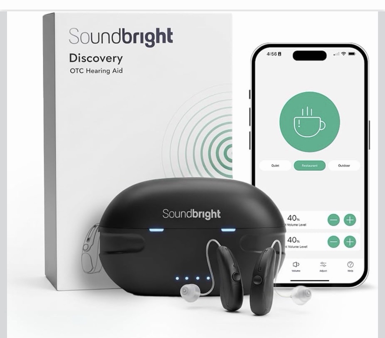 Discovery Bluetooth Over the Counter (OTC) Rechargeable Hearing Aids for Adults
