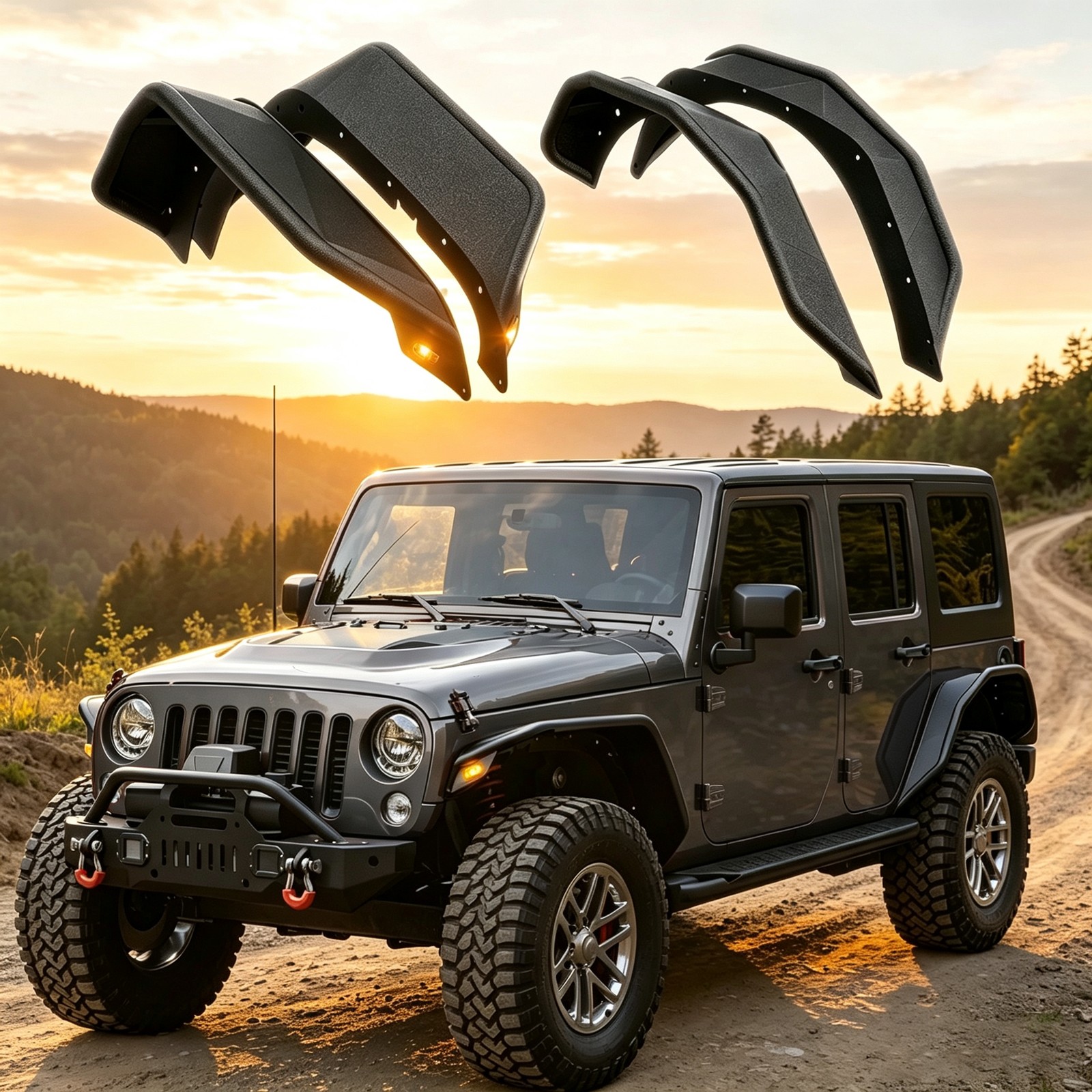 Tubular Steel Fender Flares Front Rear 7