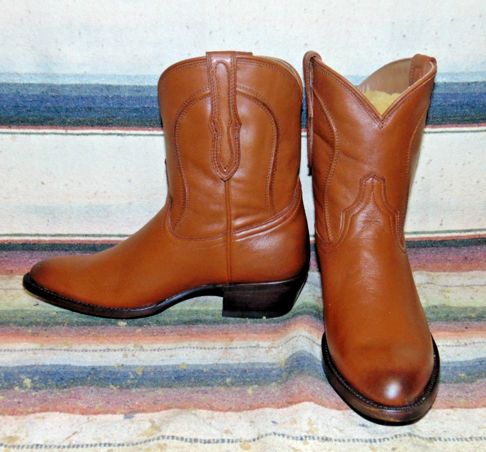 Womens Rujo The Myra Brown Calfskin Handmade Cowboy Boots 8 B New in Box