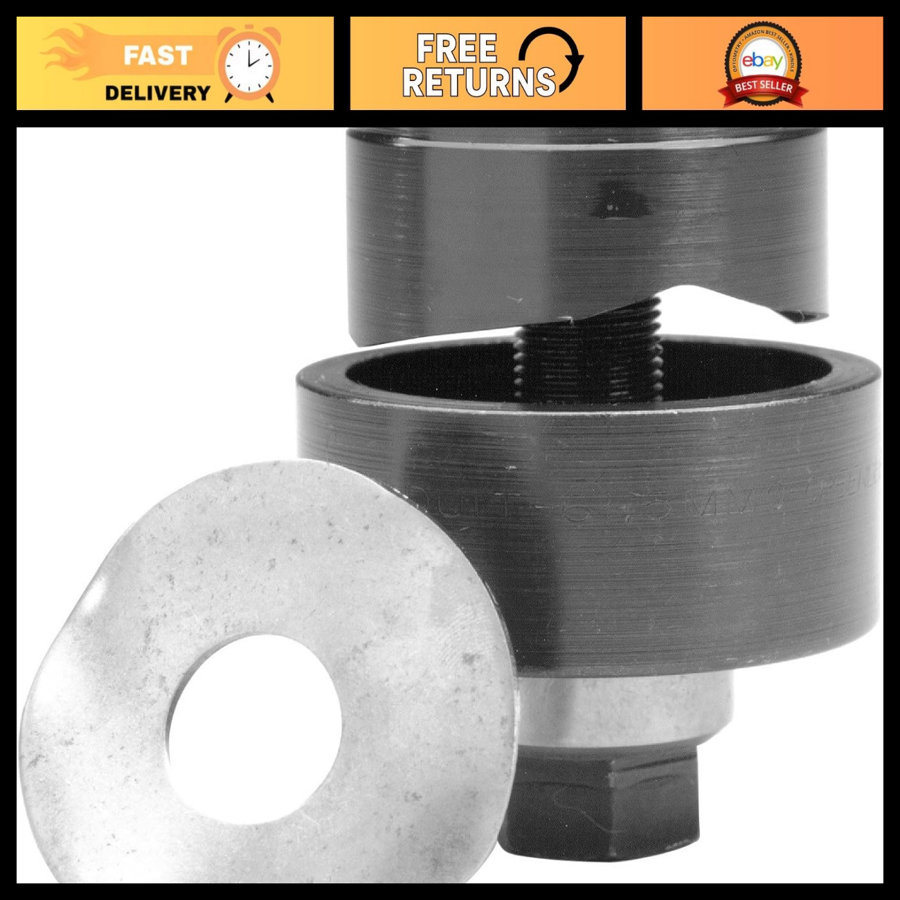 Heavy-Duty Punch Unit .812 BB, Green Steel, Perfect for Electrical Work, Silver