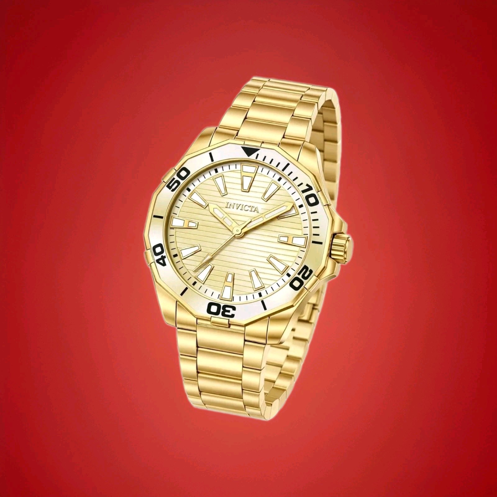 Invicta Pro Diver Meridian Men's Quartz Watch 46mm Gold/Gold 69241 NIB Invicta Pro Diver Meridian Men's Quartz Watch 46mm Gold/Gold 69241 NIB