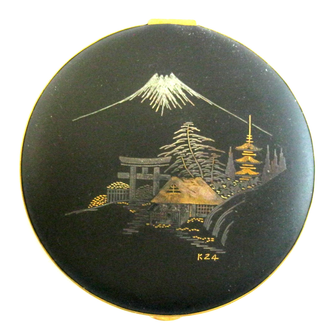 Vintage K24 WWII Japanese Gold Silver Damascene Compact Mint Condition Vintage K24 WWII Japanese Gold Silver Damascene Compact Mint Condition