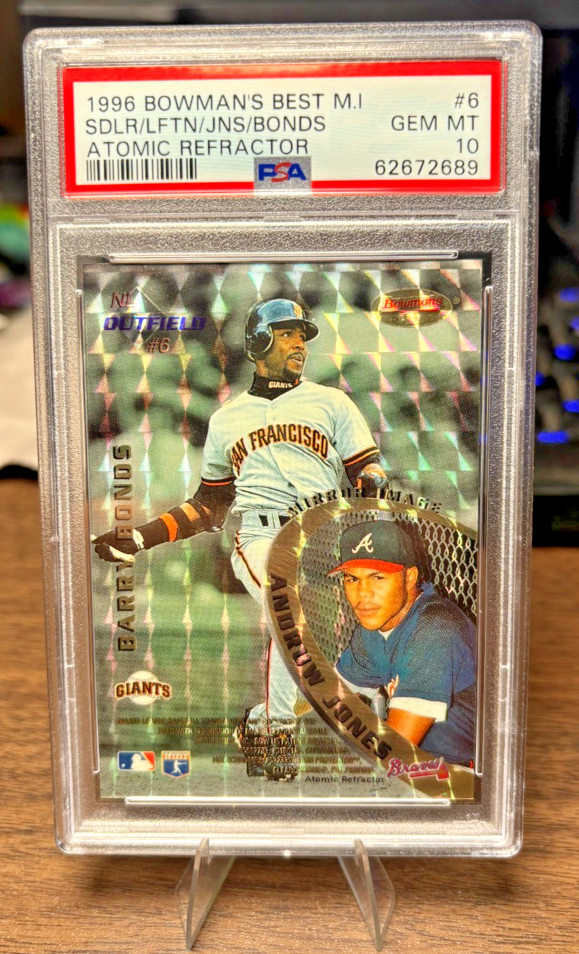 1996 Bowman’s Best Barry Bonds/Jones Mirror Image Atomic Refractor PSA 10 Pop 30
