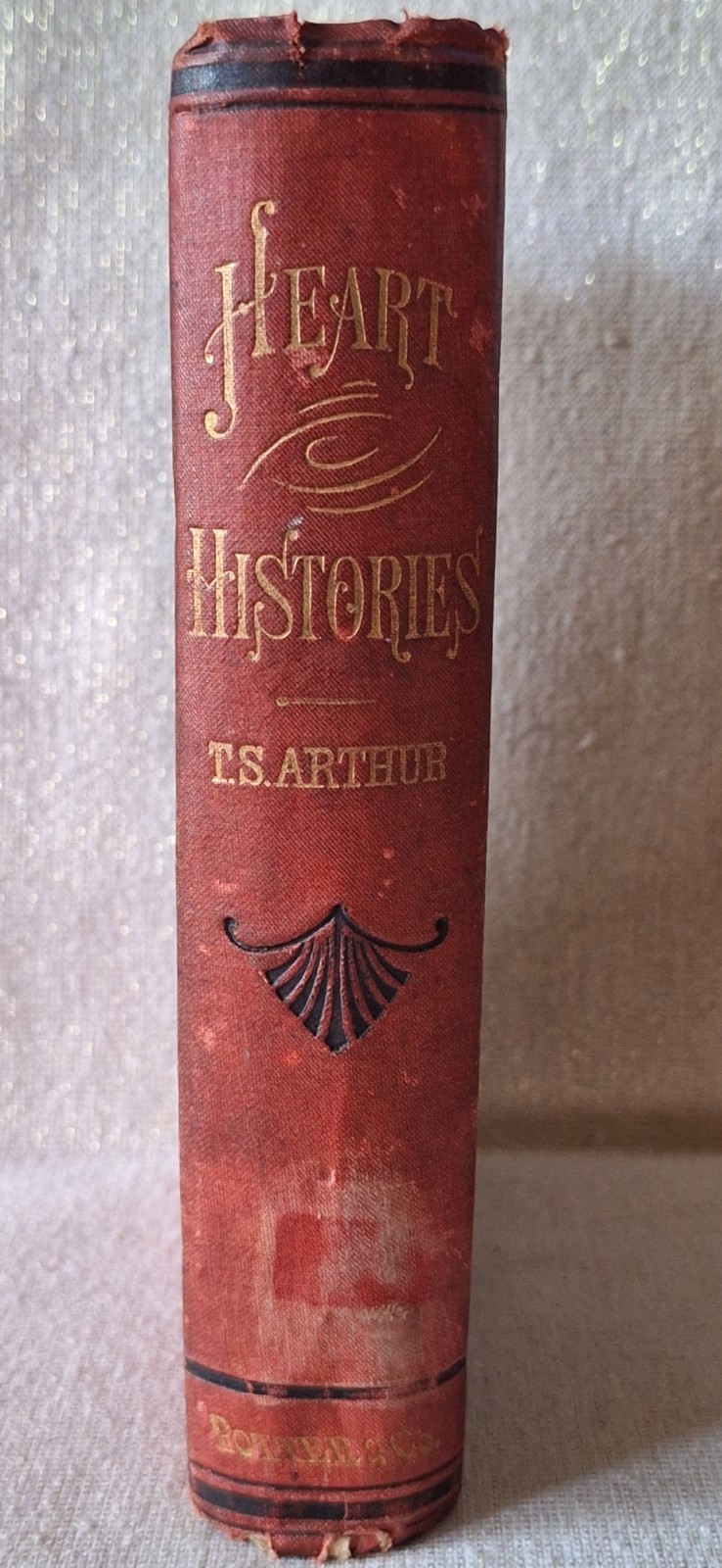 Antique Heart-Histories & Life-Pictures 1857 Book Illustrated Cover Gilt Spine Antique Heart-Histories & Life-Pictures 1857 Book Illustrated Cover Gilt Spine