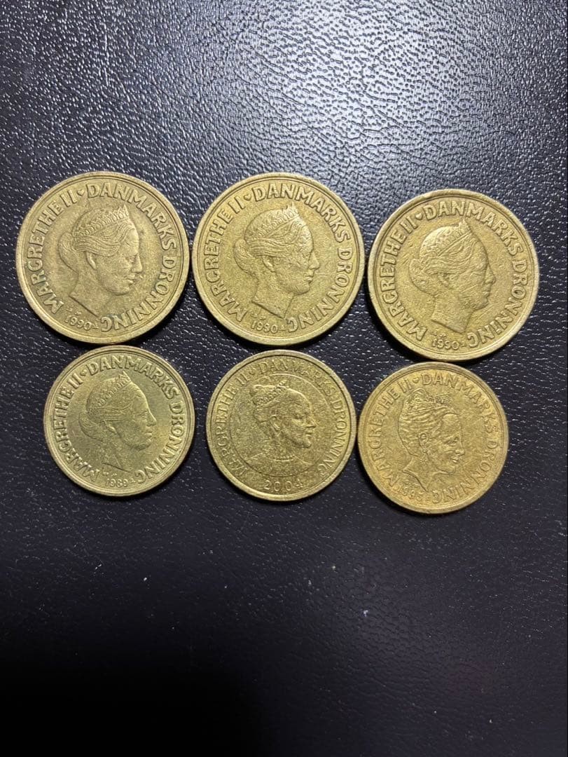 Denmark 20 & 10 Krona Coins Set, Vintage Currency, Collectible Coins