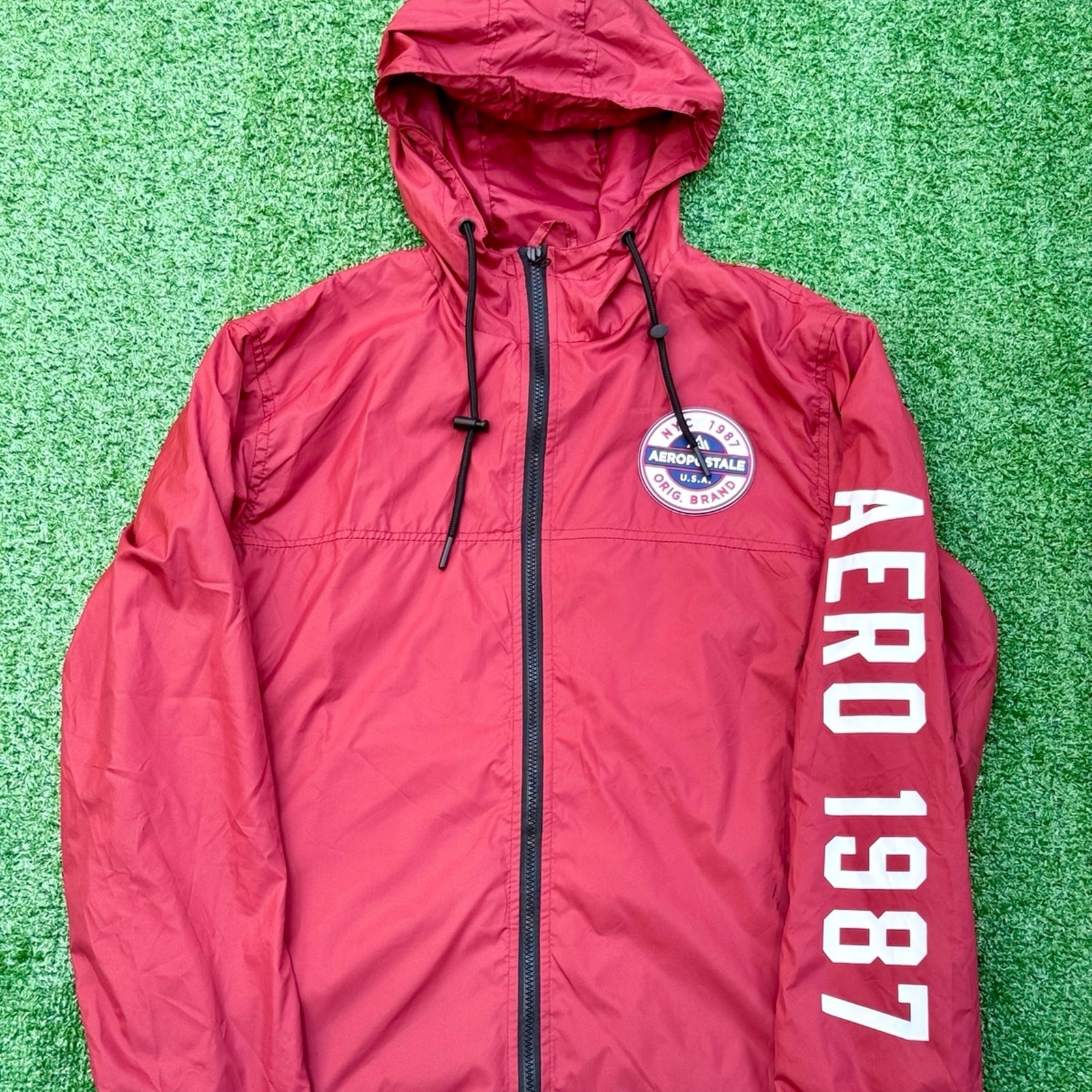 Aeropostale NYC 1987 USA Original Brand Red Zip Up Hoodie Aeropostale NYC 1987 USA Original Brand Red Zip Up Hoodie