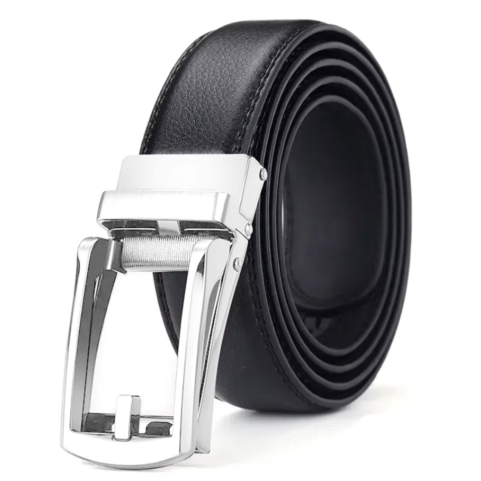 Men\'s Belt Leather Ratchet Belts Automatic Buckle 1.37inch Width