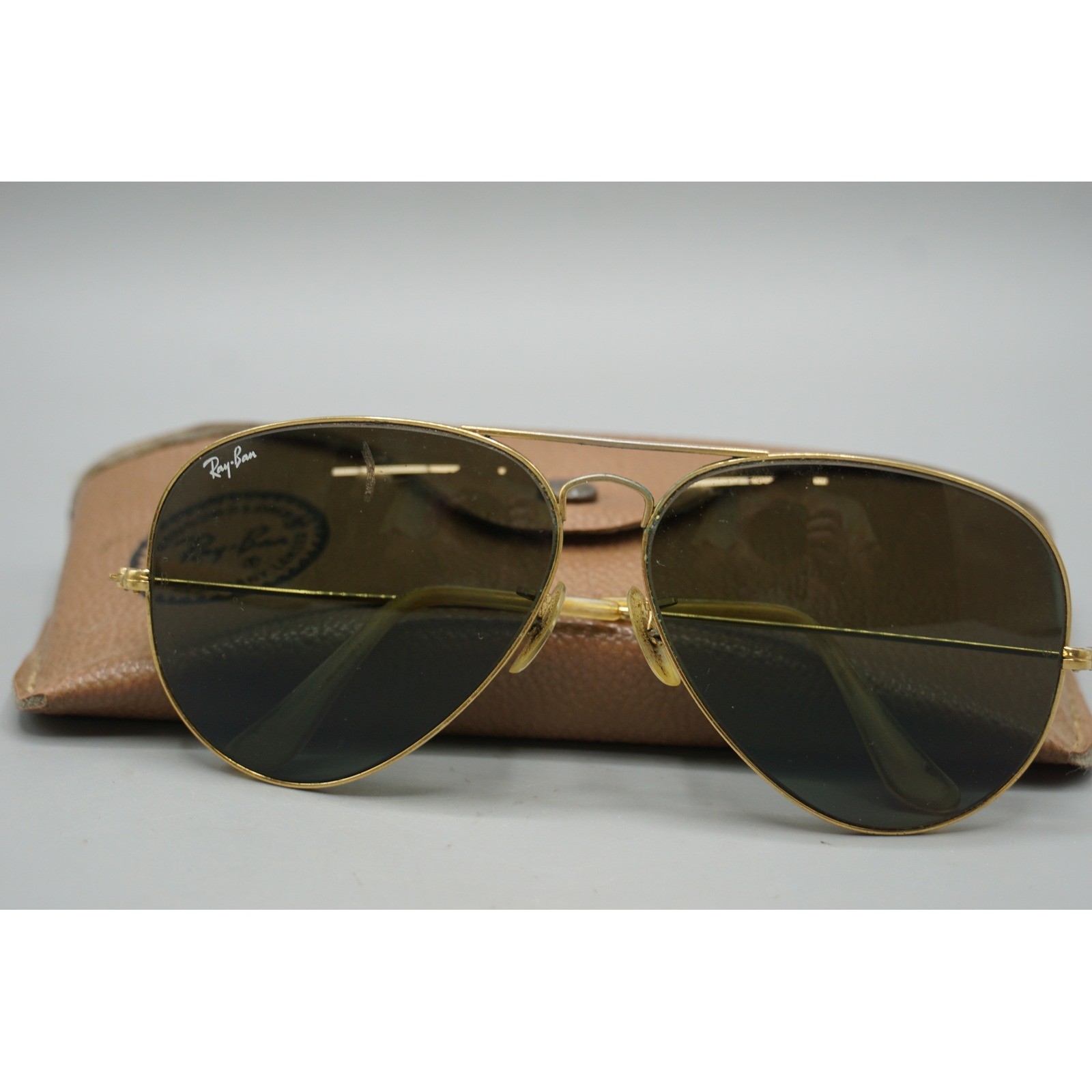 Vintage Ray Ban Bausch & Lomb Aviator Sunglasses Gold G-15 Lens USA Made Men Vintage Ray Ban Bausch & Lomb Aviator Sunglasses Gold G-15 Lens USA Made Men