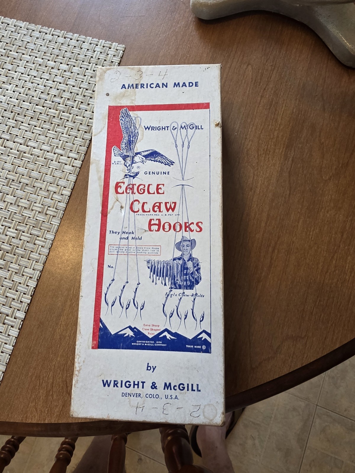 Vintage Eagle Claw Fishing Hooks Advertising Original Box / hooksWright & McGill Vintage Eagle Claw Fishing Hooks Advertising Original Box / hooksWright & McGill
