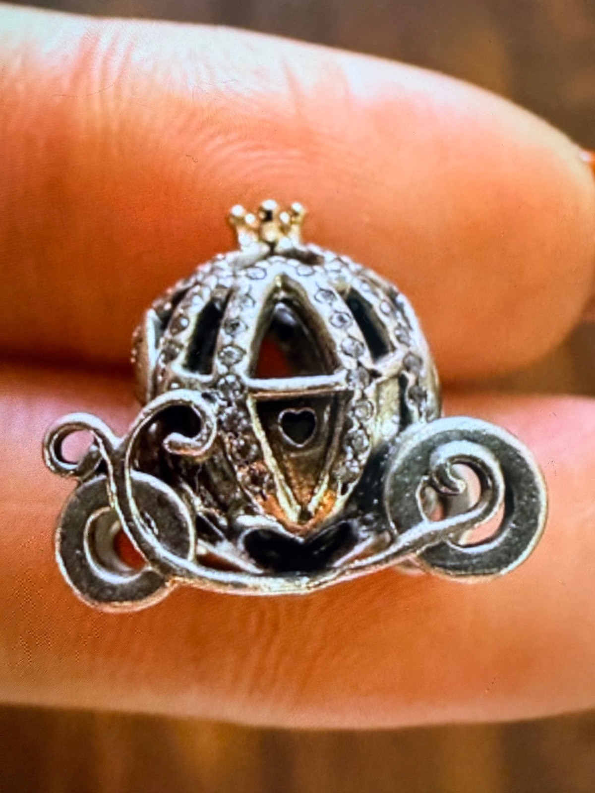 Authentic Pandora Disney Cinderella Pumpkin Coach Charm 791573CZ Retired ALE 925 Authentic Pandora Disney Cinderella Pumpkin Coach Charm 791573CZ Retired ALE 925