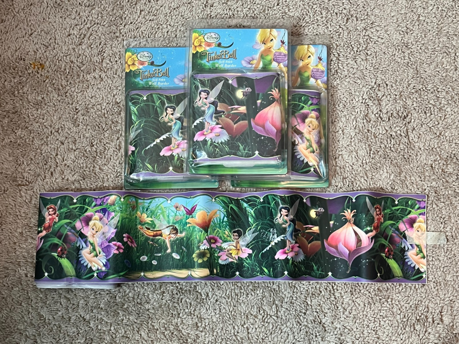 WALT DISNEY TINKER BELL TINKERBELL FAIRY IMPERIAL Peel Stick Wallpaper Border WALT DISNEY TINKER BELL TINKERBELL FAIRY IMPERIAL Peel Stick Wallpaper Border