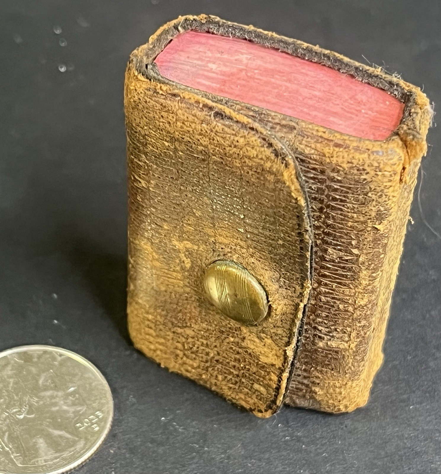 Antique Webster’s Liliput 18 000 Word Dictionary Vintage Book W/ Leather Cover