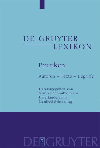Poetiken: Autoren - Texte - Begriffe Poetiken: Autoren - Texte - Begriffe