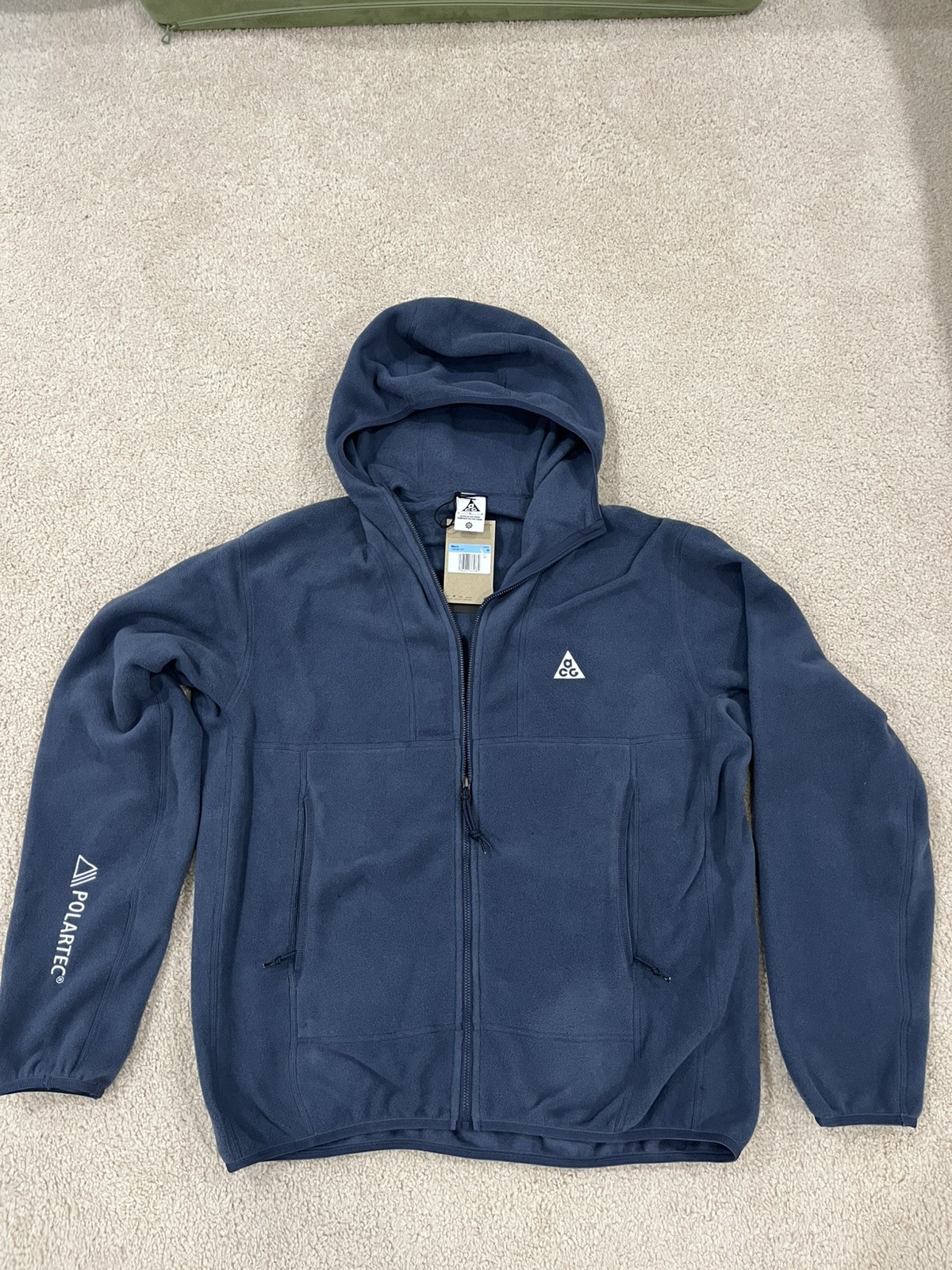 NWT Nike ACG Wolf Tree Polartec Fleece Full Zip Hoodie Thunder Blue FB8082-437 M NWT Nike ACG Wolf Tree Polartec Fleece Full Zip Hoodie Thunder Blue FB8082-437 M
