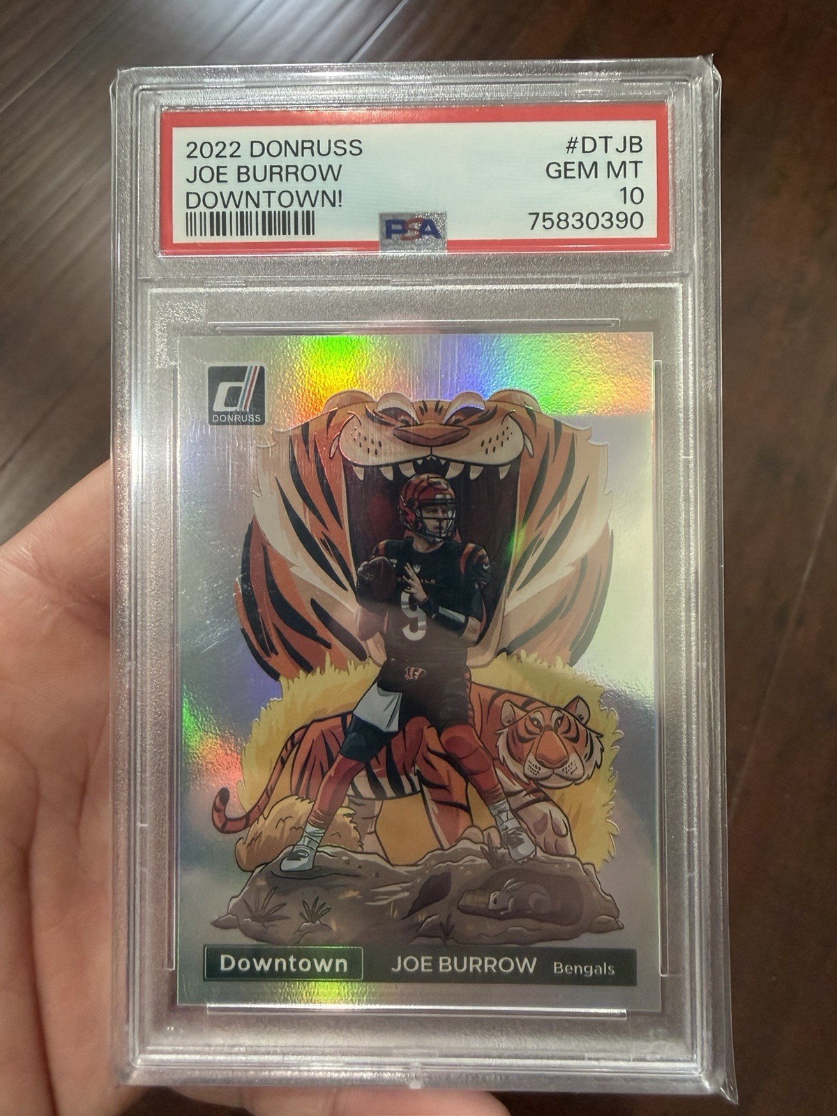 Panini Donruss 2022 Downtown Joe Burrow Bengals #DT-JB PSA 10 Panini Donruss 2022 Downtown Joe Burrow Bengals #DT-JB PSA 10