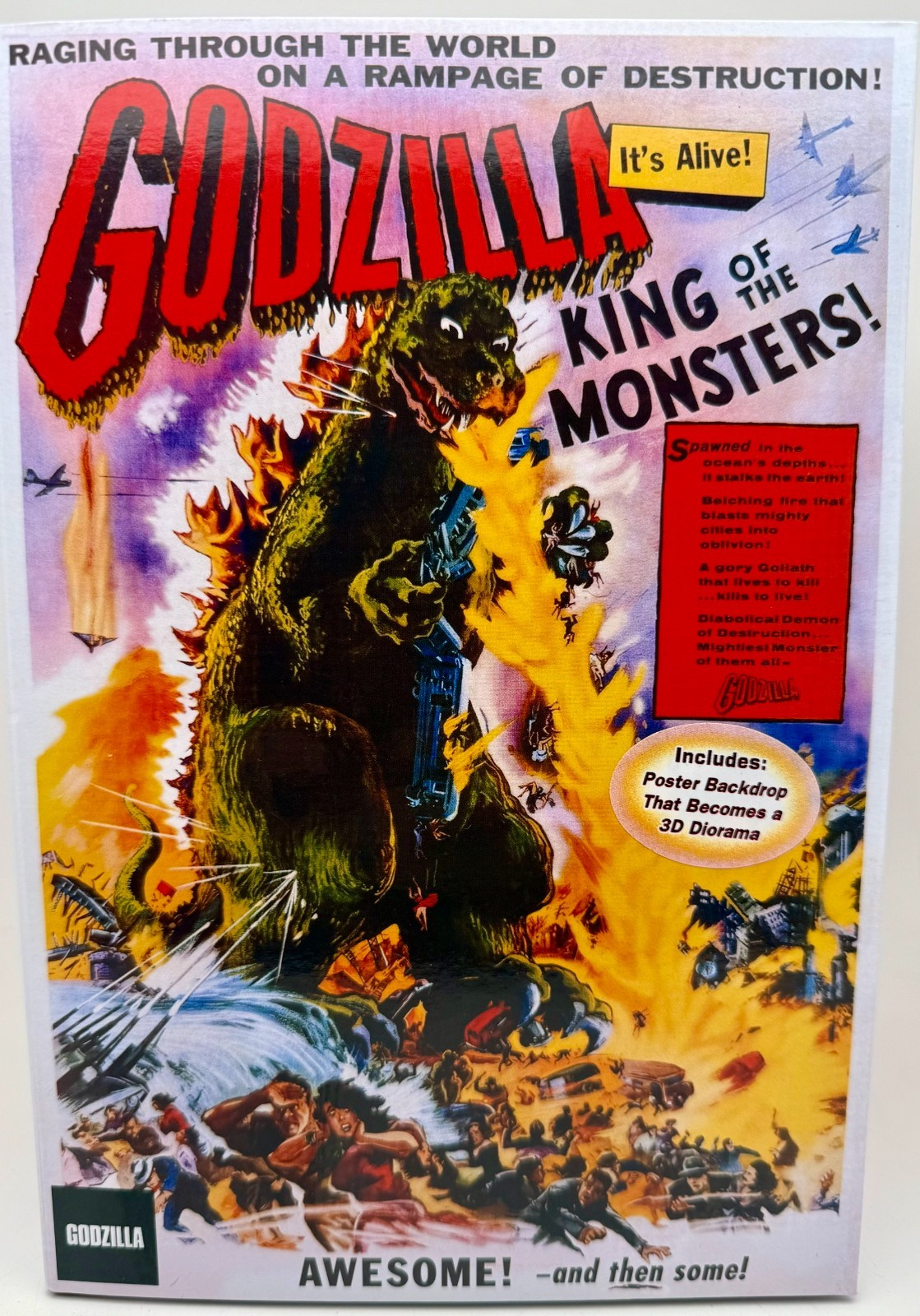 NECA Godzilla King Of The Monsters 1956 Movie Poster Action Figure Torn Tag NECA Godzilla King Of The Monsters 1956 Movie Poster Action Figure Torn Tag